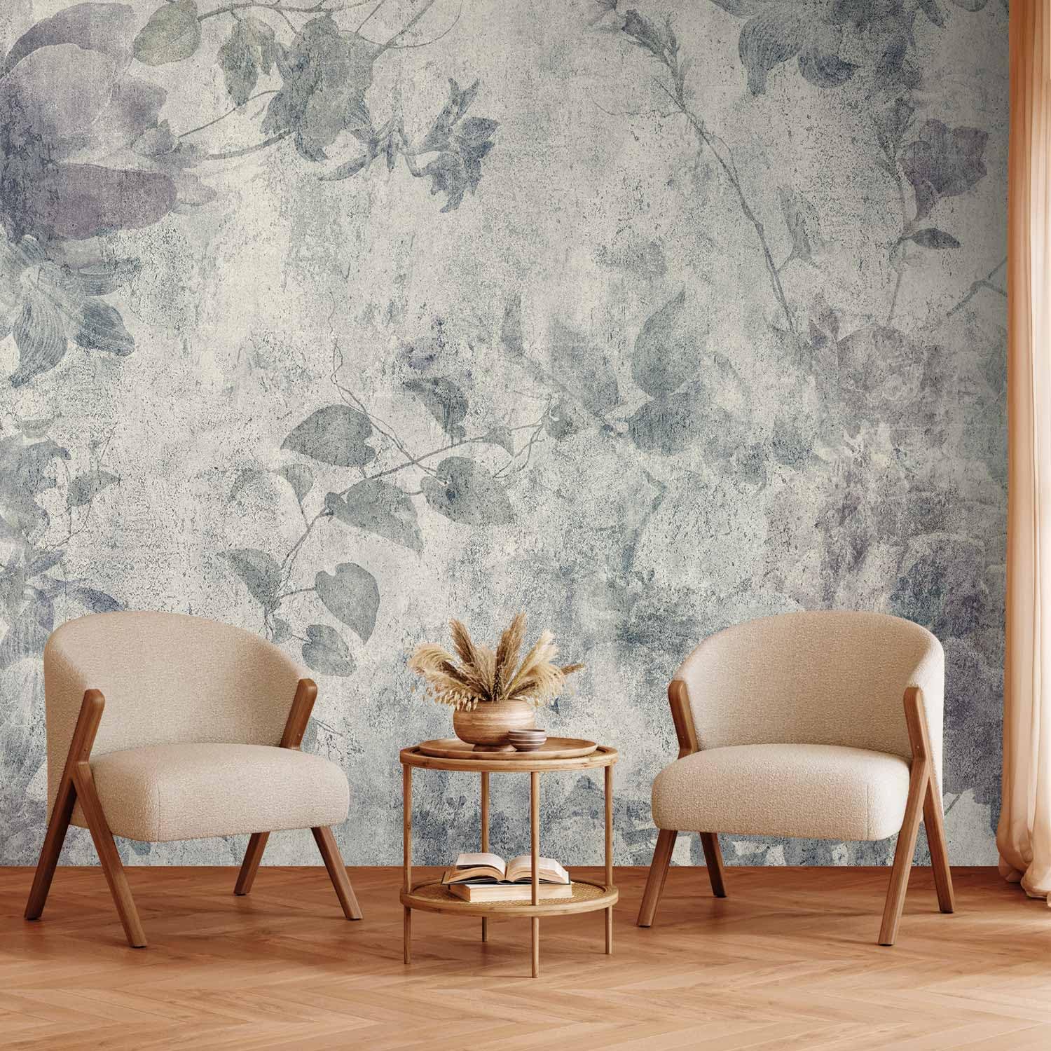 murando Fotomurales Autoadhesivos Retro Flores 441x315 cm Papel Pintado | Decoración de Pared Murales Pegatina decorativos adhesivos 3d Fotográfico Botánica Naturaleza Pradera
