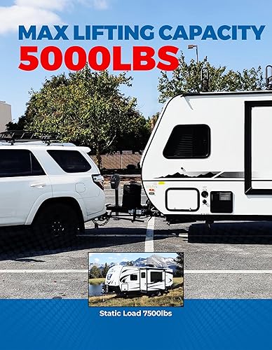 Miniatura 2 de POLESTAR Gato de lengua de marco A de energía eléctrica de 5000 libras para remolque, caravana, 12 V CC con cableado duro