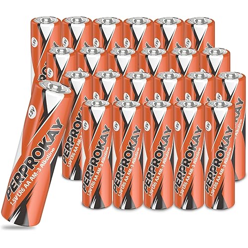 1.5V AA Batteries 24 Pack, Long Lasting LR6 Double A Alkaline Batteries, 10 Years Shelf Life, for Household Office, Flashlights, and More, Non-Rechargeable