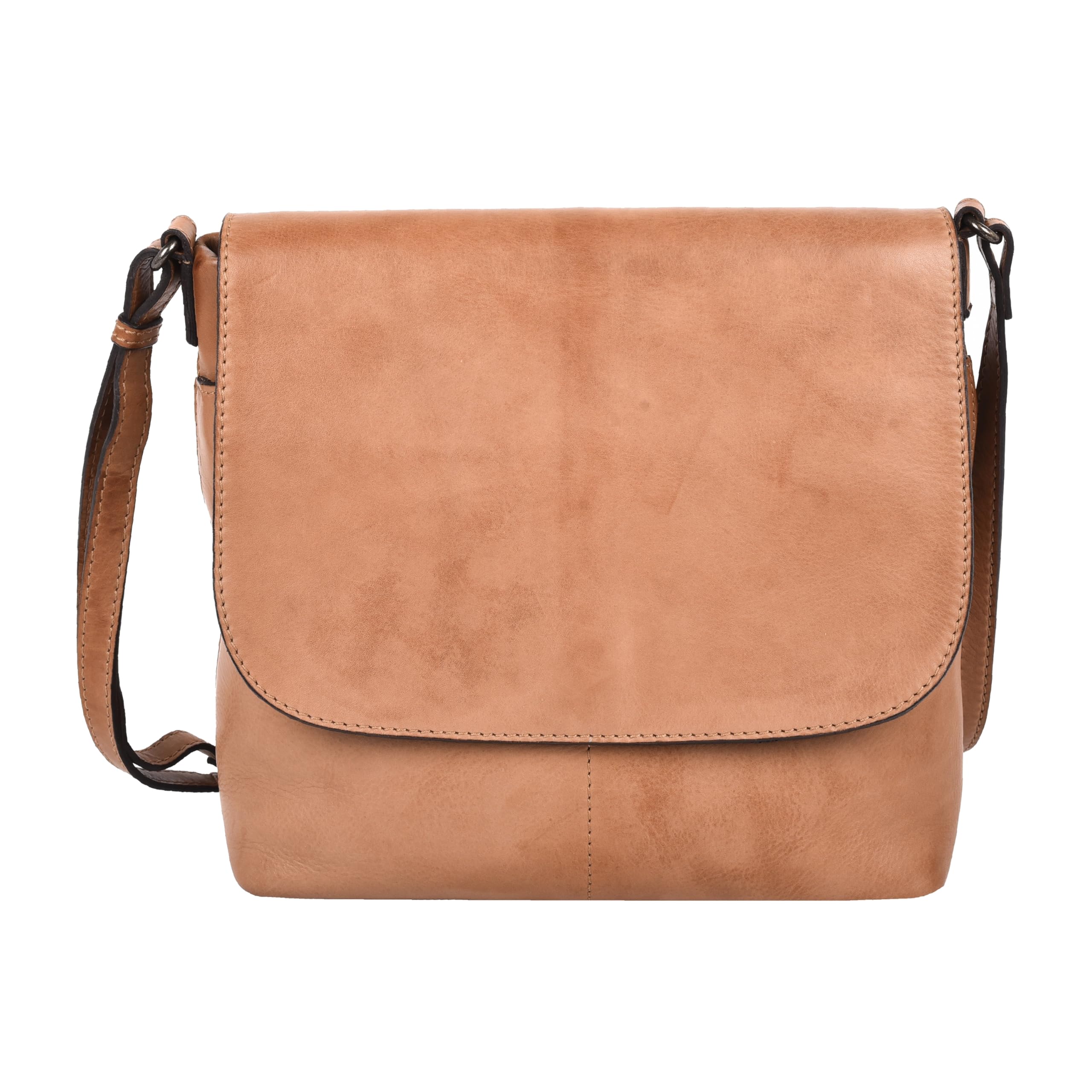 Zoa Fashions Genuine Leather Crossbody Sling Bag for Women | Minimal Flap Design | Everyday Shoulder Bag with Back Zip Pocket | Tan-image-29