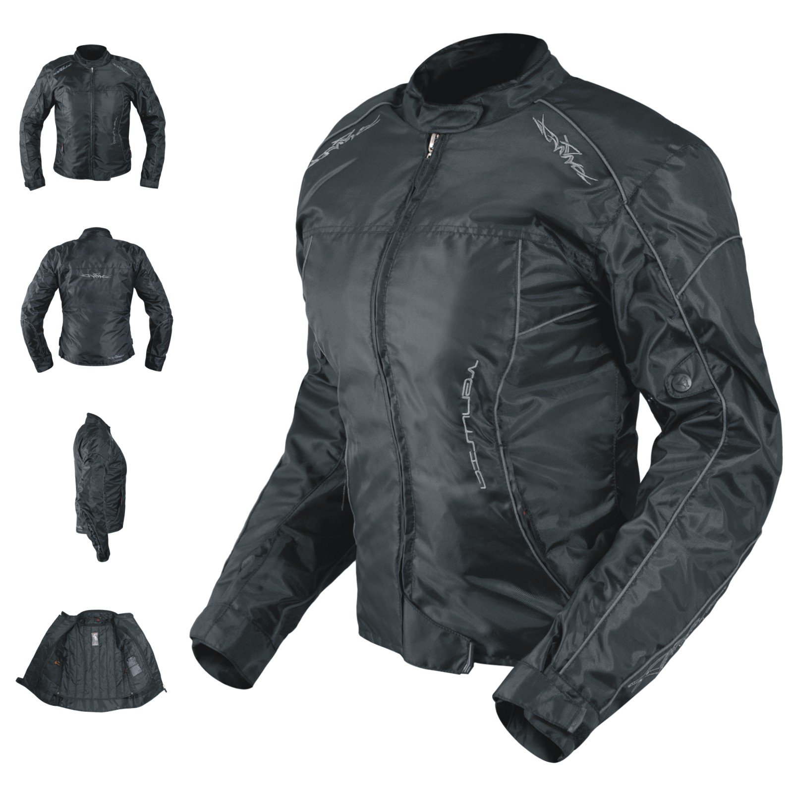 A-pro Ladies Textile Vented Motorcycle Motorbike Waterproof CE Armored Jacket Black XXL