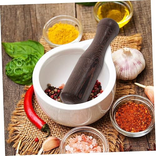 Miniatura 9 de GLEAVI Pollo Wenge madera maja ajo machacador 6.88 pulgadas barra de molienda de madera para cocina condimento salsa medicina y purés