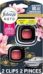 Febreze AUTO Air Freshener, Odor-Fighting Automotive Vent Clip, Scented Car Accessories, Long Lasting for Strong Odors, Cherry Blossom Scent, 2 Count