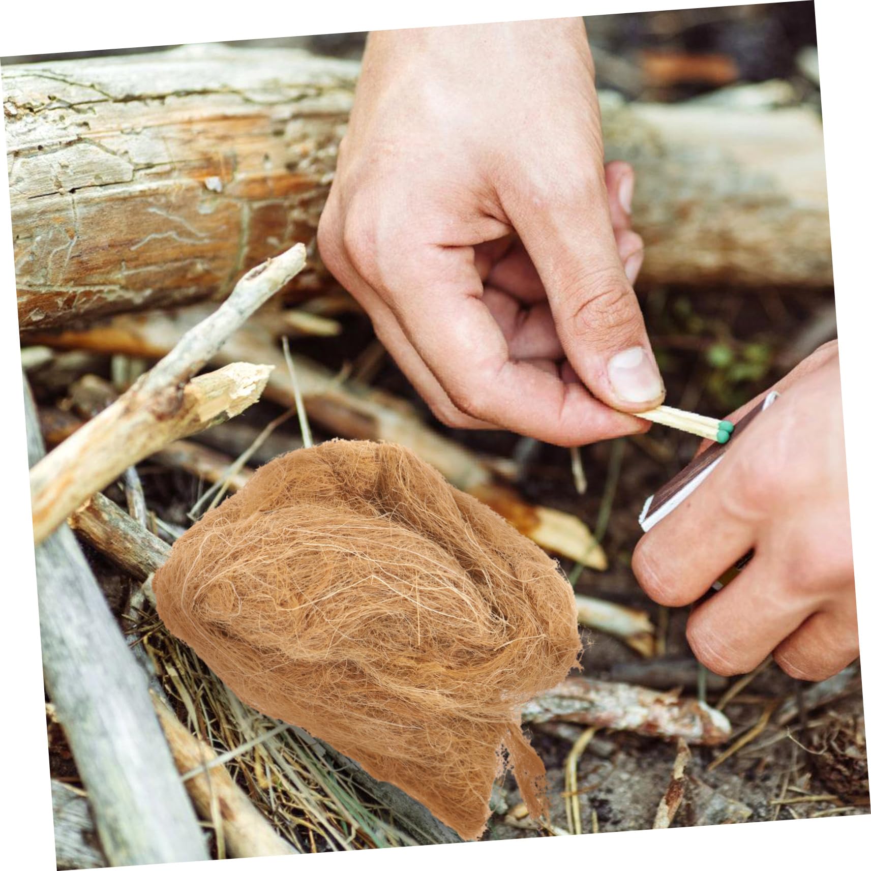 Toyvian 5 Ensembles Allume Naturel Jute pour Camping Activités De Plein Air Allumage Rapide Pratique 4 Pièces * 5