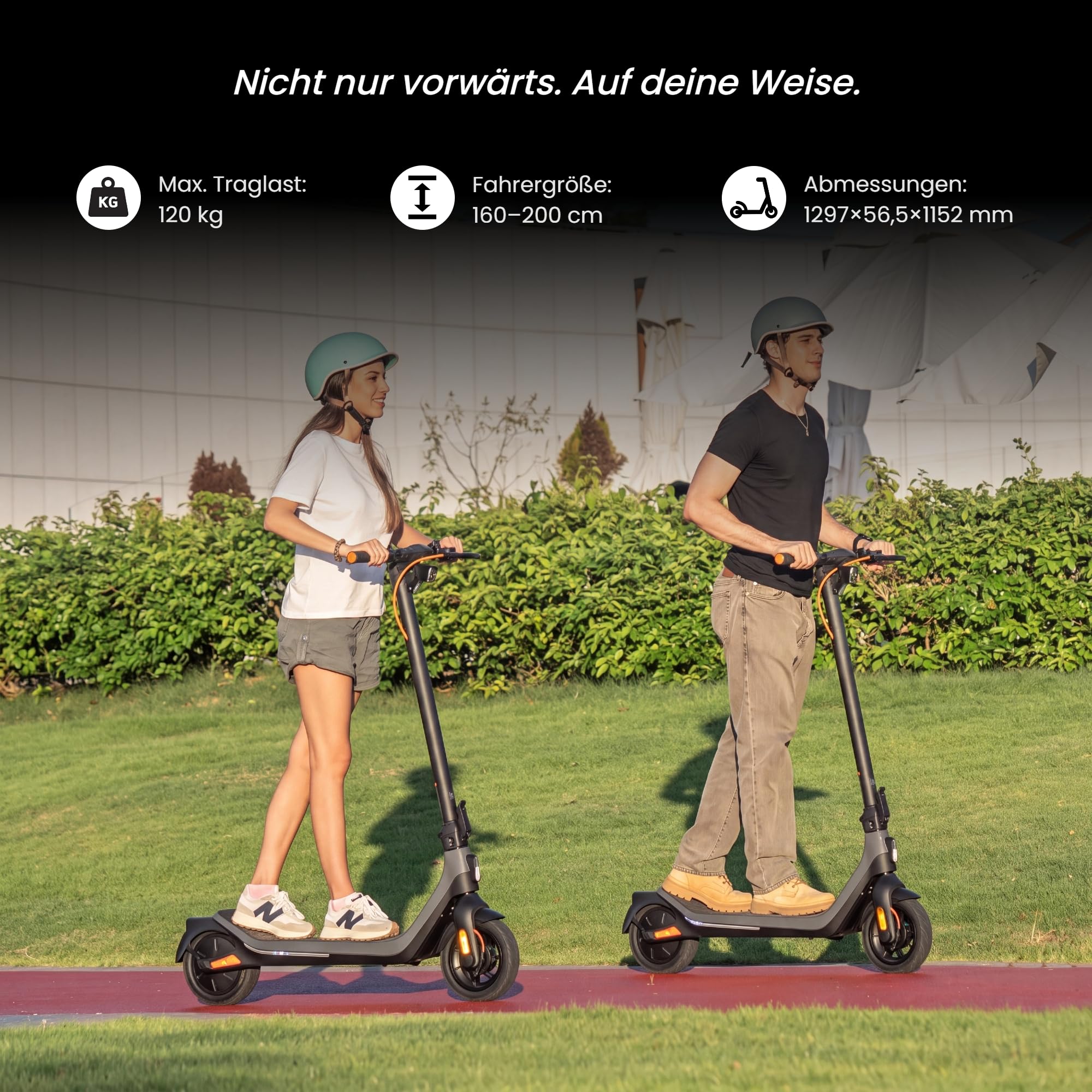 LAELIN RS-Serie E-Scooter mit Straßenzulassung und Fingerprint Sensor (20 km/h, bis zu 85km Reichweite, 45% Steigung, Schlauchlos, Dual-Bremsen, Display, App, TCS)