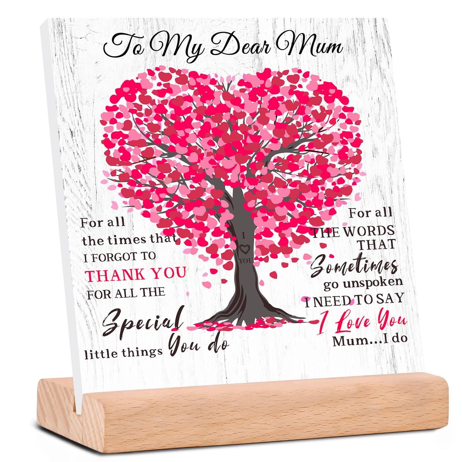 Gifts for Mum from Daughter Son,Mum Gifts Desk Decor Sign Acrylic Plaque,Birthday Gifts for Mum Stepmum Grandma Wife,Present for Mum on Anniversary,Christmas