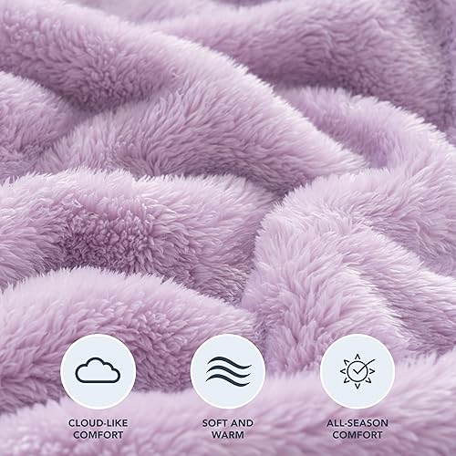 Miniatura 4 de Berkshire Blanket Classic Extra-Fluffy™ Plush Blanket, King Size Bed Blanket, Soft Fuzzy Fluffy Long Hair Blanket for Couch Sofa Bed, Pastel Lilac