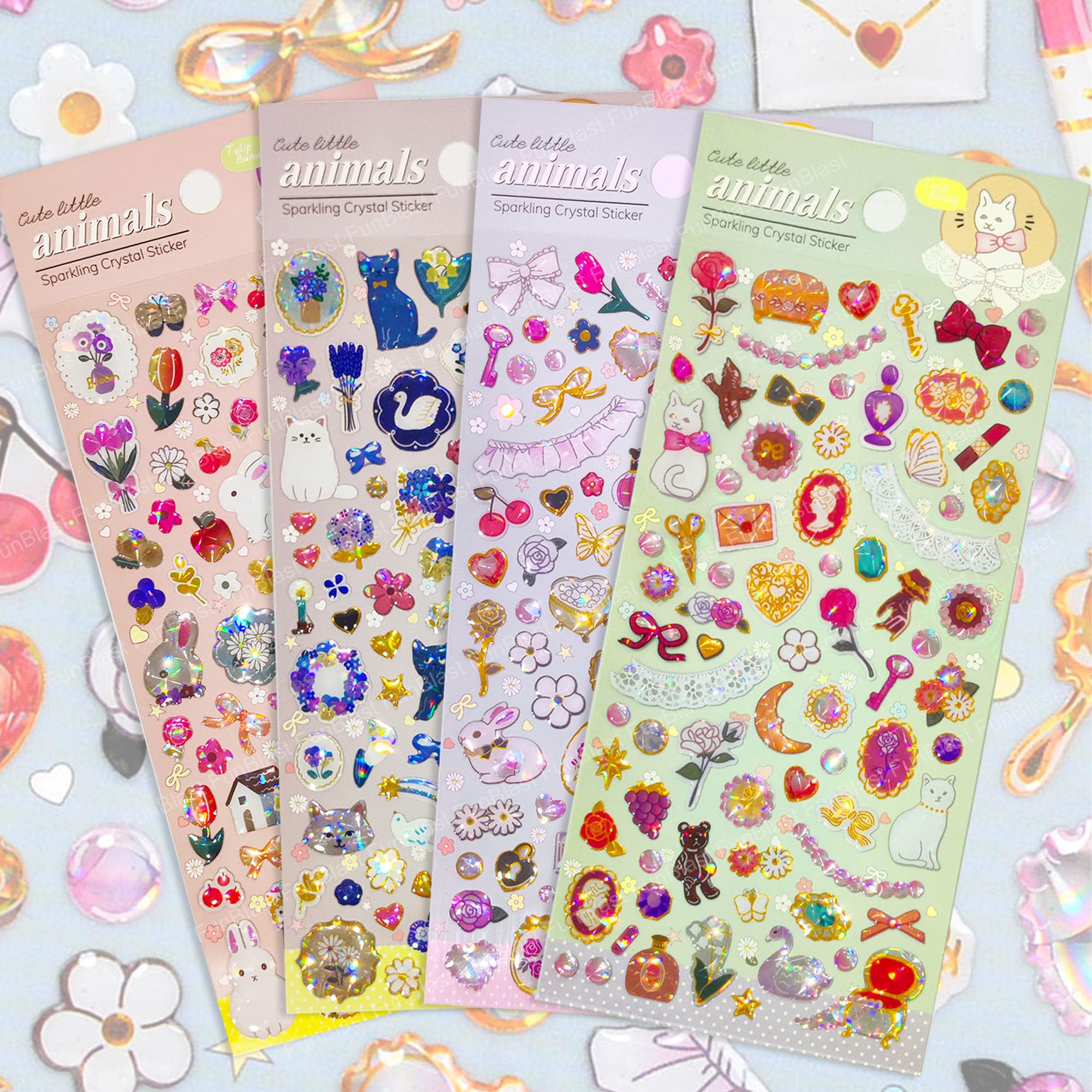 FunBlast Cute Crystal Stickers Set – 4 Sheets, 280+ Sparkling Stickers for Kids, 3D Stickers for Girls, Aesthetic Sticker, Cute Kawaii Stickers, Craft Stickers, Self-Adhesive Stickers (Multicolor) (B0D9B37SMT) Amazon Price History, Amazon Price Tracker