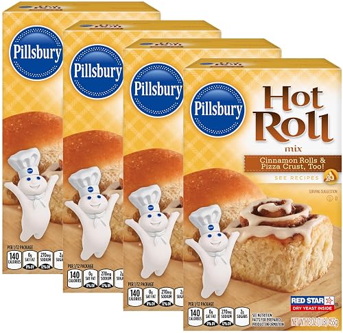 Pillsbury Hot Roll Mix, 16-Ounce Box (Pack of 4) with