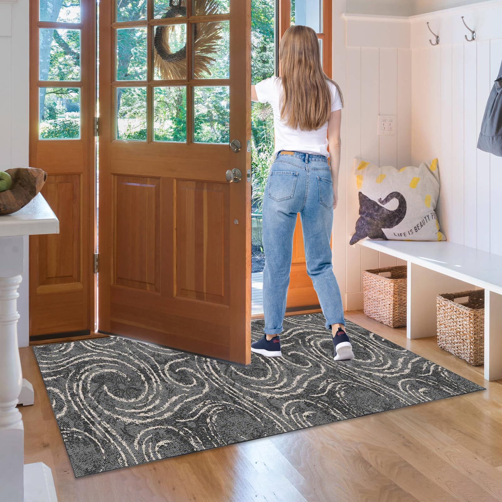 Tappeto Corridoio Lungo Antiscivolo Tappeto Cucina 90 x 350 cm Lavabile Tappeto Passatoia Corridoio Cucina Tappeto Ingresso Interno Tappeti Runner Passatoia per Corridoio Cucina Ingresso Salotto