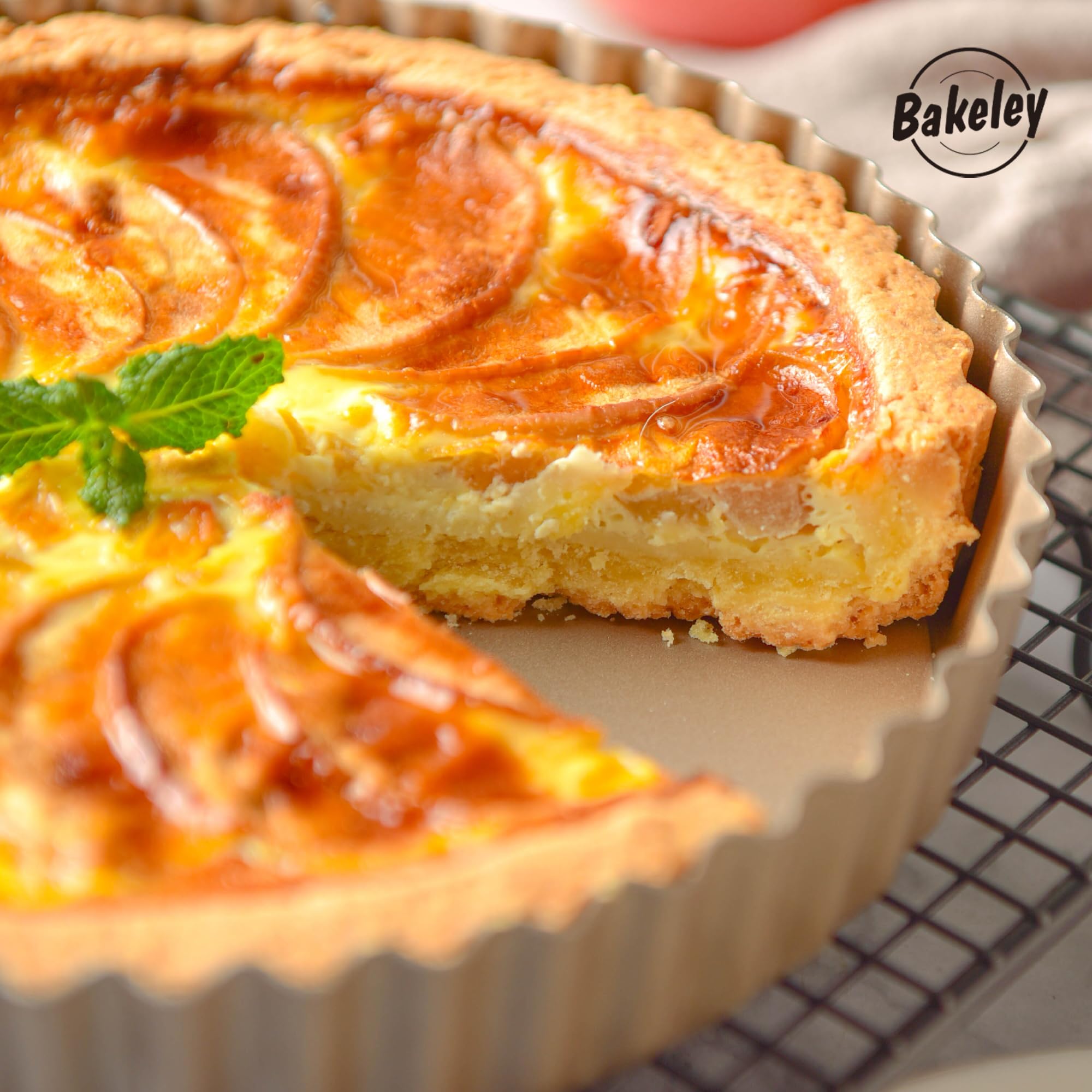 Okrągła patelnia do ciasta z nieprzywierającą powłoką nieprzywierającą ze zdejmowanym luźnym dnem, patelnia do quiche do pieczenia w piekarniku
