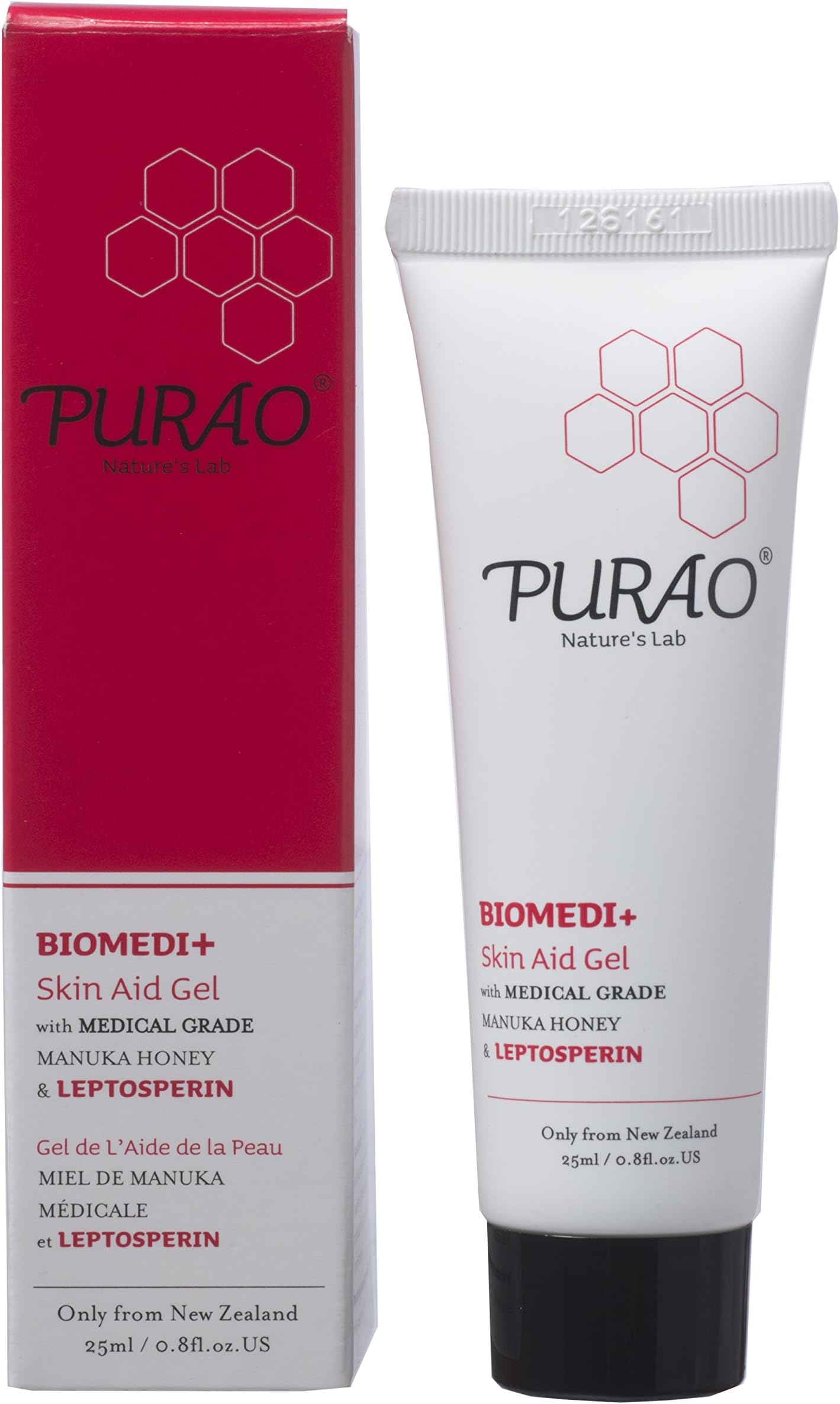 BIOMEDI+ Natural Wound Skin Aid Gel/Natural First Aid, Burn, Derma Treatment Gel with Medical Grade Manuka Honey 25ml