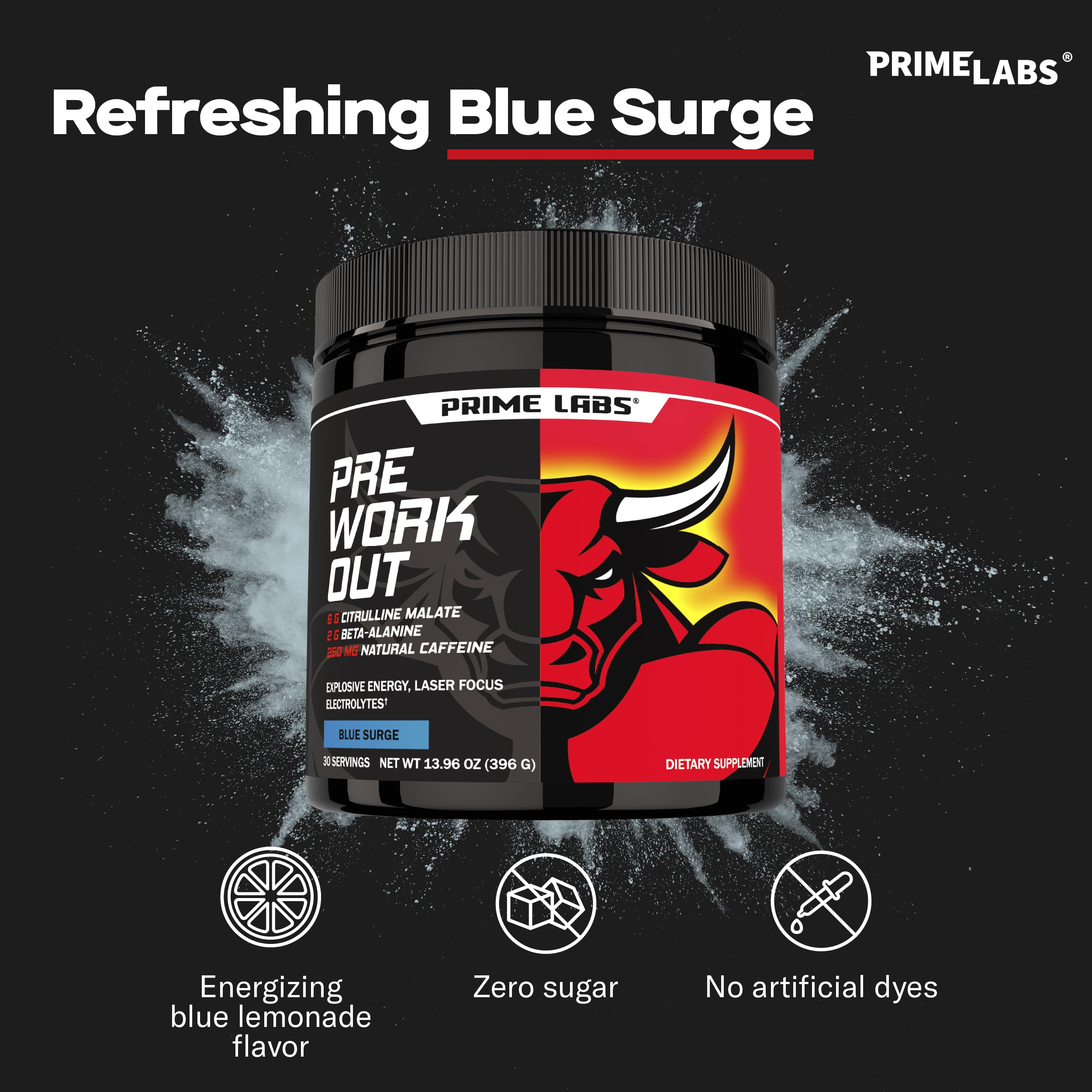 Prime Labs Pre Workout Powder for Men, Blue Lemonade Flavor — Amazon image 4