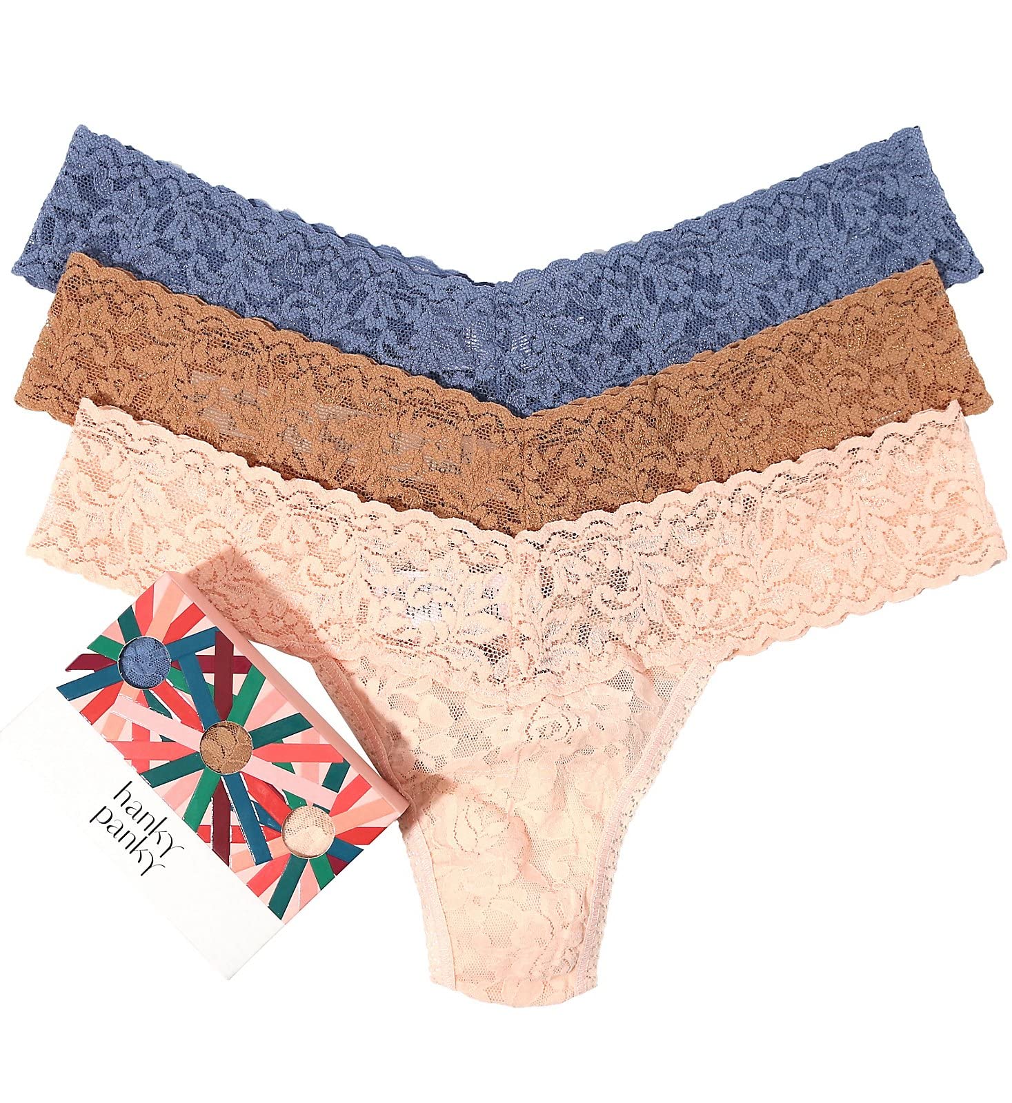 hanky panky Holiday Low Rise Thong 3 pack One Size Fits 2-12