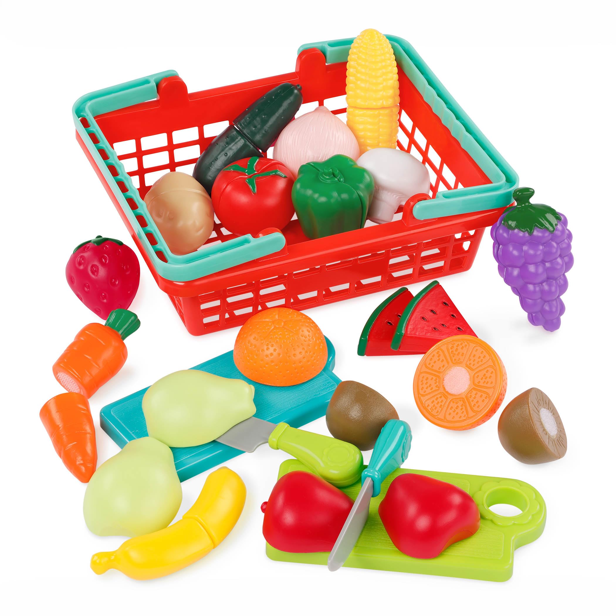Battat – Play Food Toy for Kids – Cooking Chef Role Play Toys Pretend – Farmers Market Produce Basket – Toddler Pretend Fruit – 2+ Years – Farmers Market Produce Basket