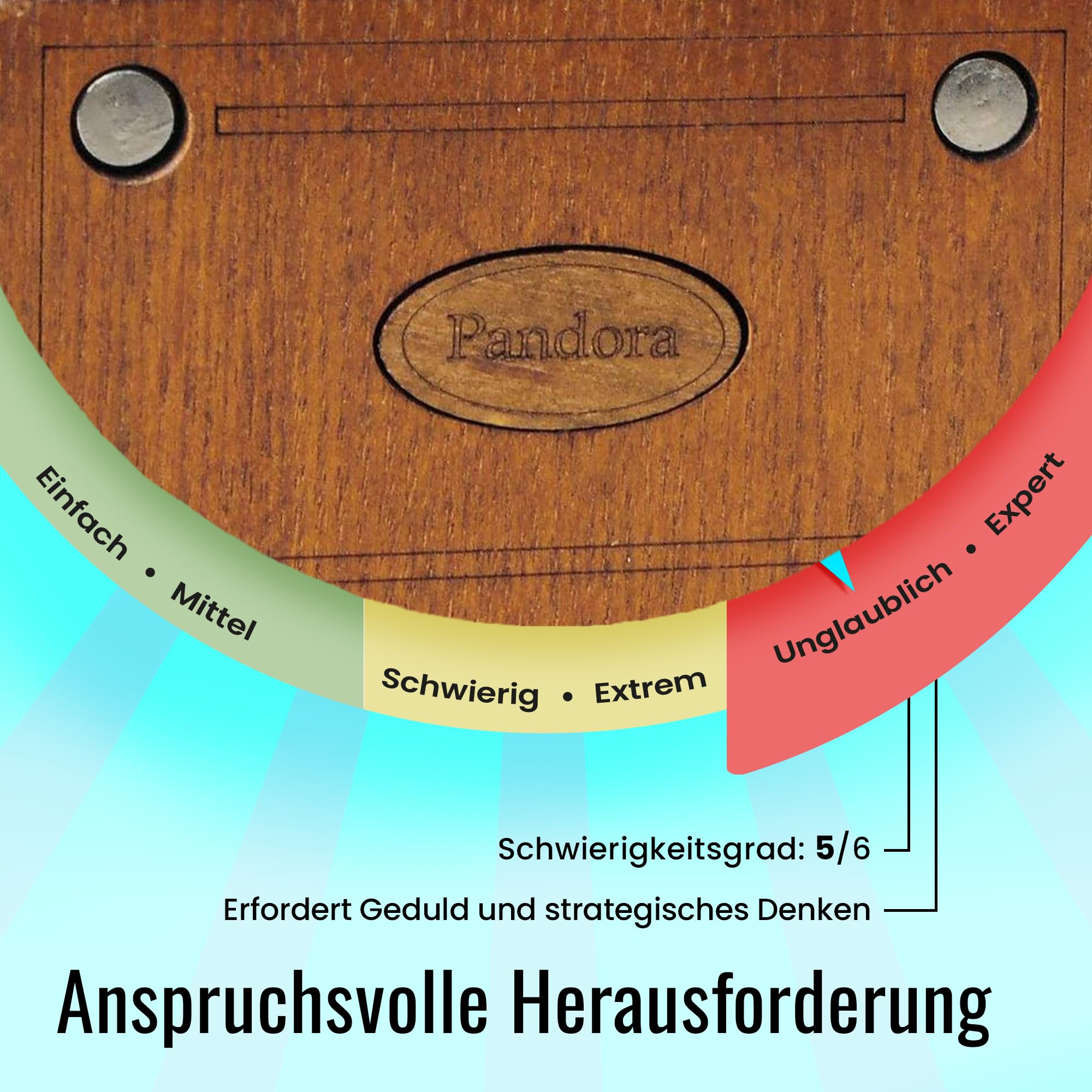 Logica Spiele Art. Pandora Box – Die Secrete Box – Puzzles aus Holz – Geheimset – Schwierigkeitsgrad 5/6 Unglaublich – Kollektion Leonardo da Vinci