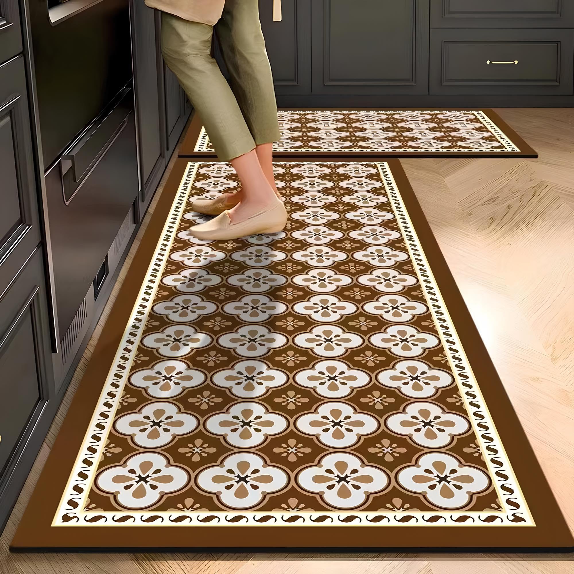 Anti Fatigue Kitchen Rug Sets 2 Piece Non Slip Kitchen Mats for Floor Cushioned Kitchen Rugs and Mats Waterproof Comfort Standing Mat Runner Rug Carpets for Kitchen Floor, Sink — Amazon image 17