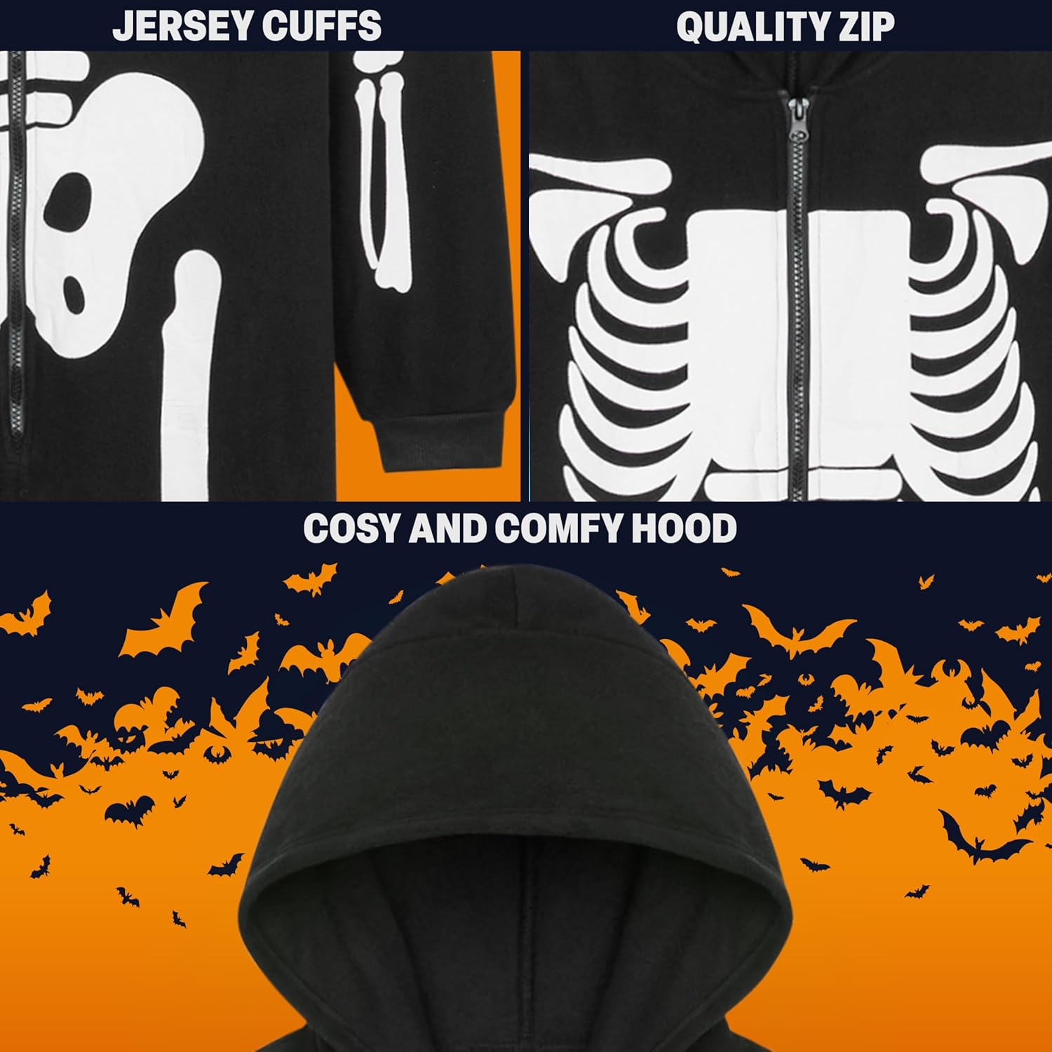 Get Trend Glow in the Dark One Piece Pajamas for Adults Teens, S–3XL, Fleece Jumpsuit Halloween Costume PJs, Gifts for Men