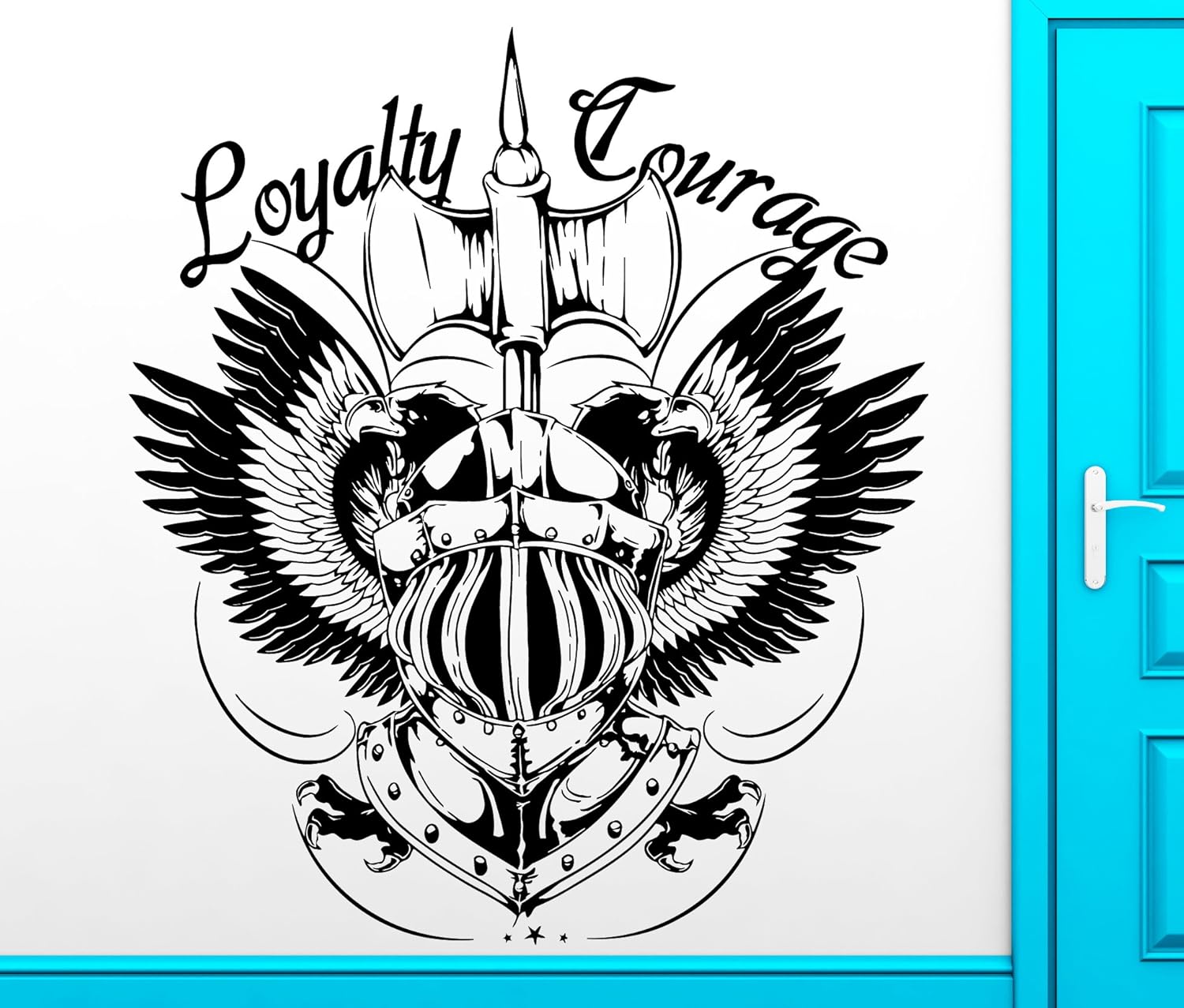 Wall Sticker Vinyl Decal Loyal Courage Sword Wings Gothic Cool Decor (z2495)