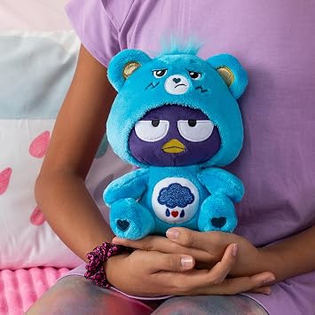 Care Bears - Badtz-Maru Dressed As Grumpy Bear 8 Fun-Size Plush, Blue - Soft, Huggable Bestie! Good for Girls and Boys, Employees, Collectors, Ages 4+