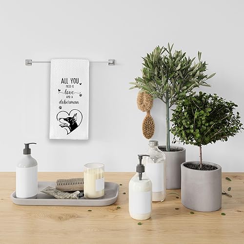 Miniatura 3 de IWXYI Doberman - Toallas de cocina, toalla de mano Doberman, toalla de cocina Doberman con tejido de gofre, paños de cocina Doberman para cocina y