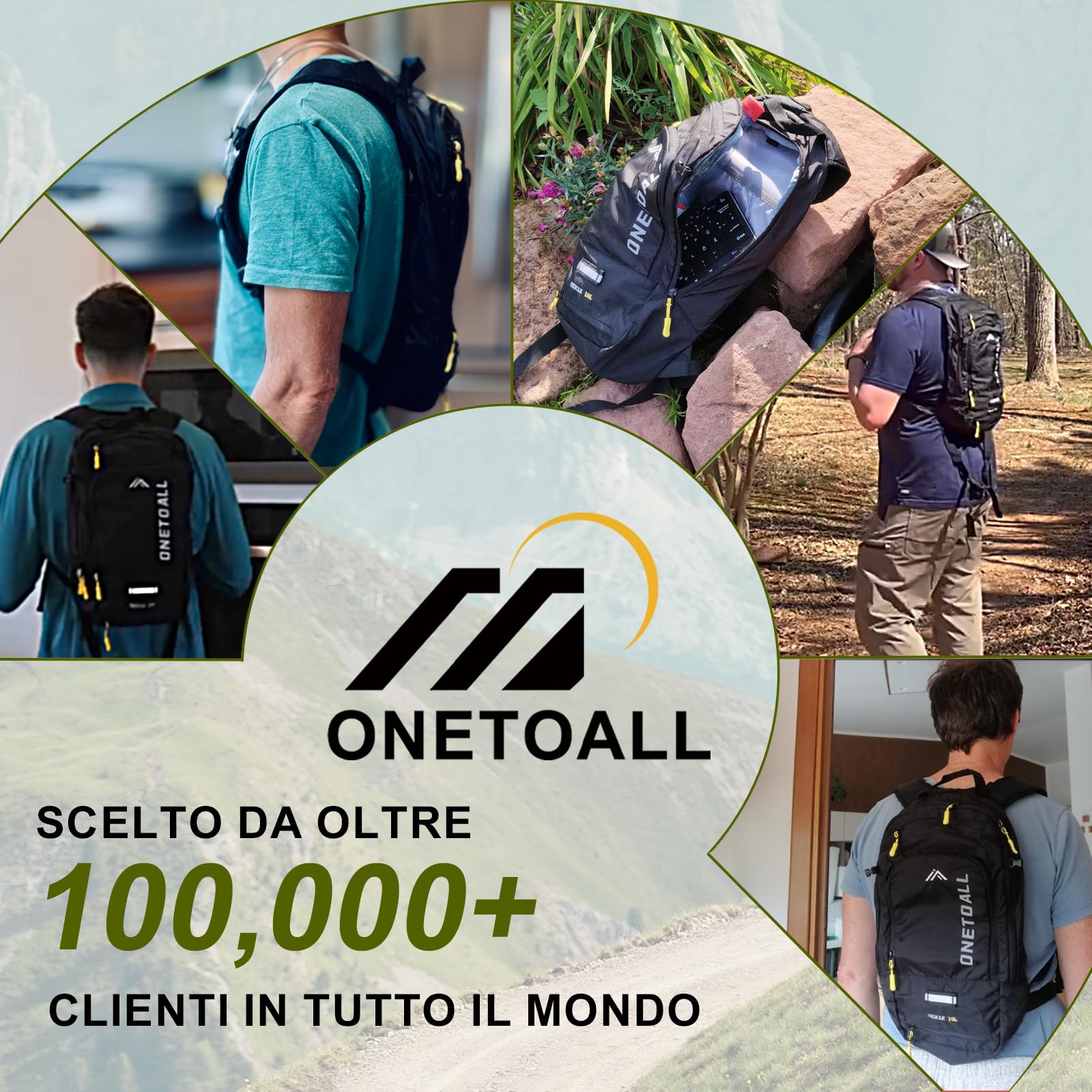 LOCAL LION Zaino MTB, Zaino Bicicletta 10L con Cappuccio Impermeabile e Copricasco, Zaini Ciclismo Leggero, Zainetti Mountain Bike Traspirante Uomo Donna per Sciare Enduro Trail Running Moto Trekking