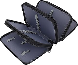 SENECESLI 72 Ranuras Case de Lápiz de Color Oxford con Cremallera con Cremallera, Estuche de Lápiz de Acuarela Warable (Black)