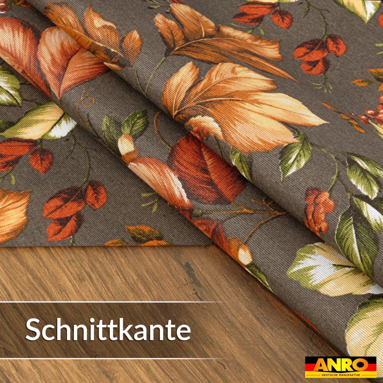 ANRO Tischdecke abwaschbar Herbst mit Saum oval 220x140 cm Tischwäsche