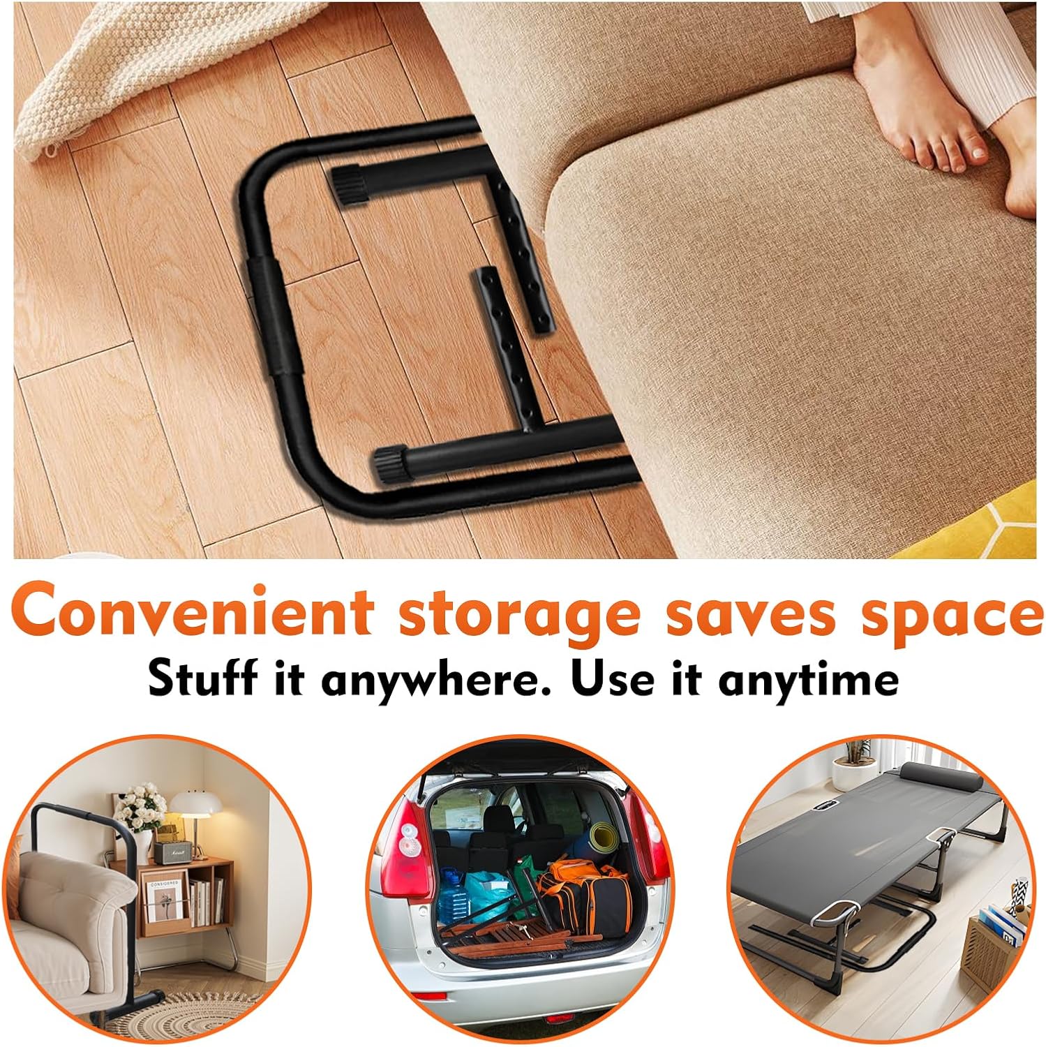 Adjustable Walking Pad Handle Bar Only - Fits 21.5 Inch Wide Walking Pads, Adjustable Handrail Height (31.5-37.4 in), 330 lbs Capacity, Stainless Steel Frame, Stable & Easy to Assemble