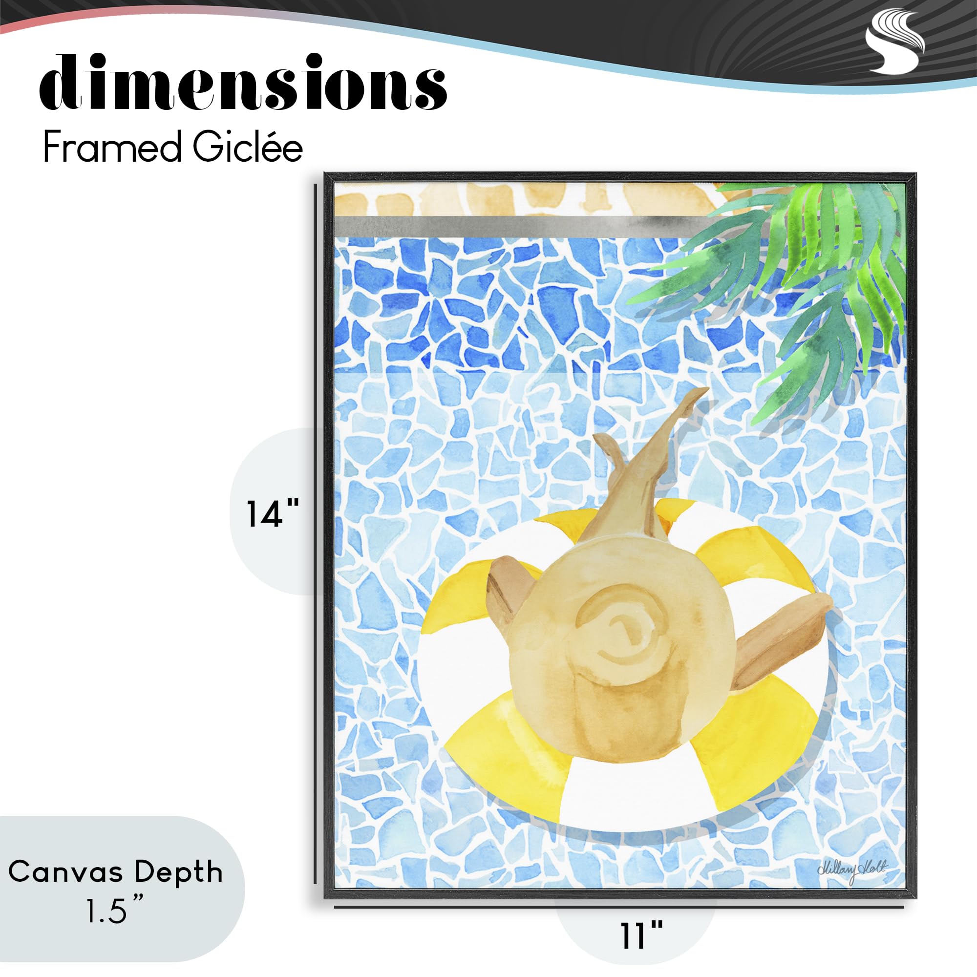 Poolside Drift Coastal Summer, stampa giclée incorniciata, 28 x 35 cm