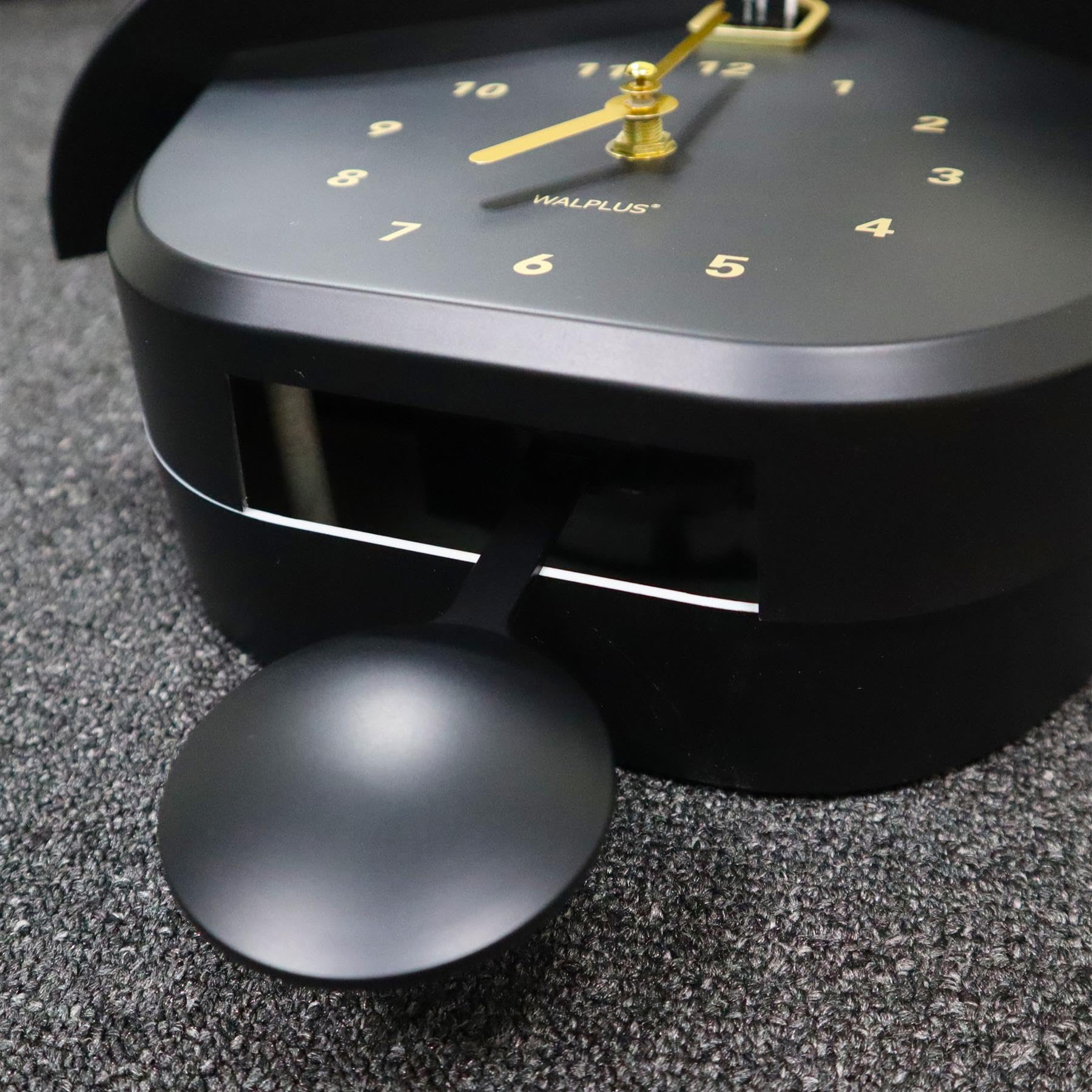WALPLUS Horloge coucou noire mate avec pendule amovible 32,5 cm