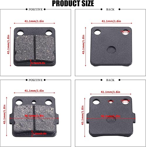 Miniatura 2 de Pastillas de Freno Delanteras/Traseras Compatible con Yamah Wolverine 350 Warrior 350 Blaster 200 Banshee 350 Braking para Raptor 125 YFZ350 YFS200