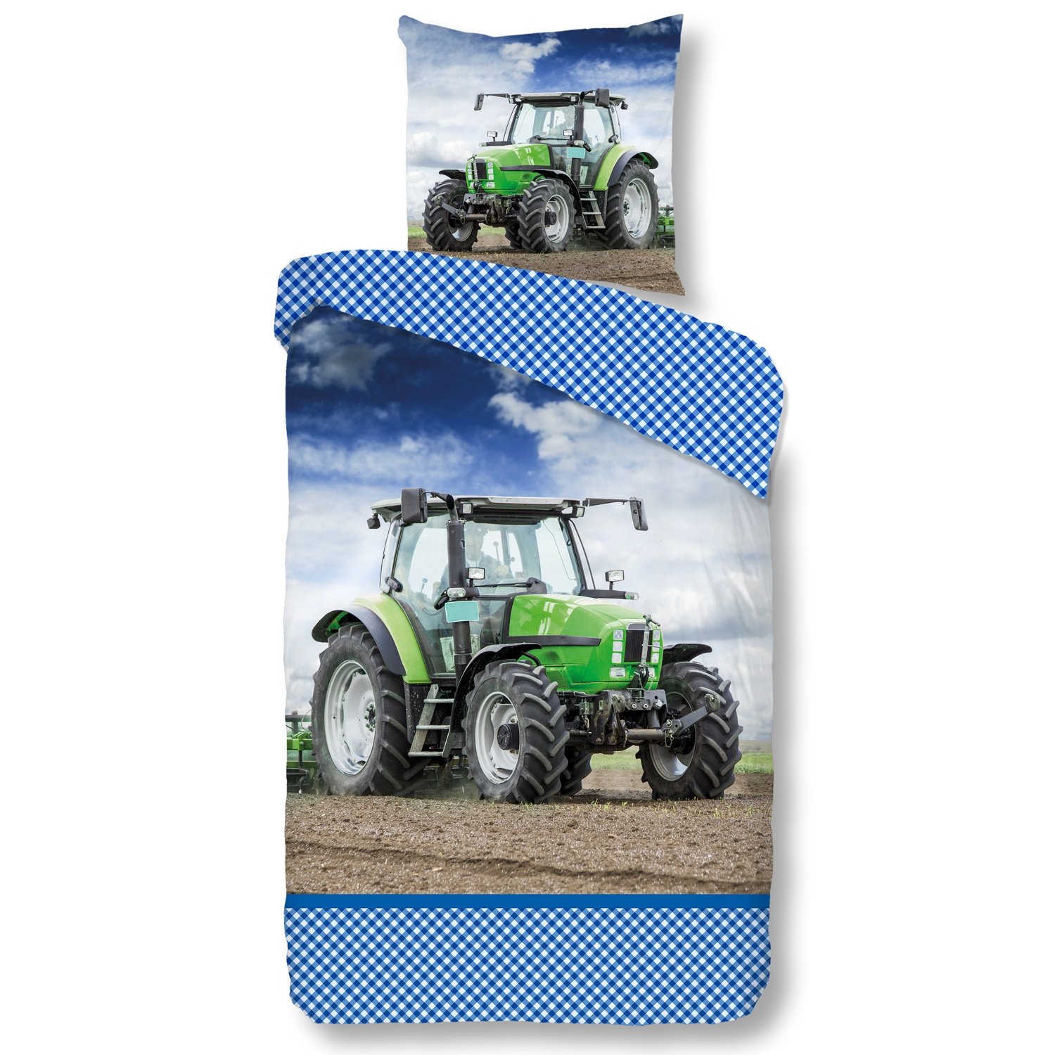 Good Morning Dekbedovertrek Tractor 135 x 200 cm Groen