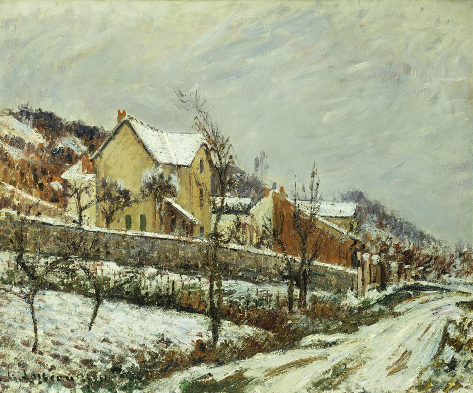 POSTERIIk Famous Animal Posters Vintage Picture Village in the Snow Village in the Snow by Gustave Loiseau Modern Wall Decor for Home Decor 60x90cm