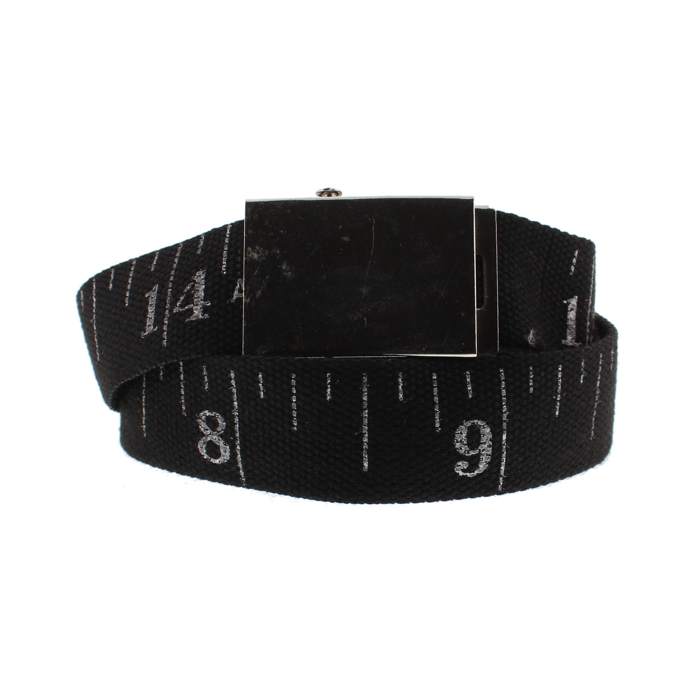 Zac's Alter Ego Adjustable Measuring Tape Canvas Webbing Belt with Slider Buckle