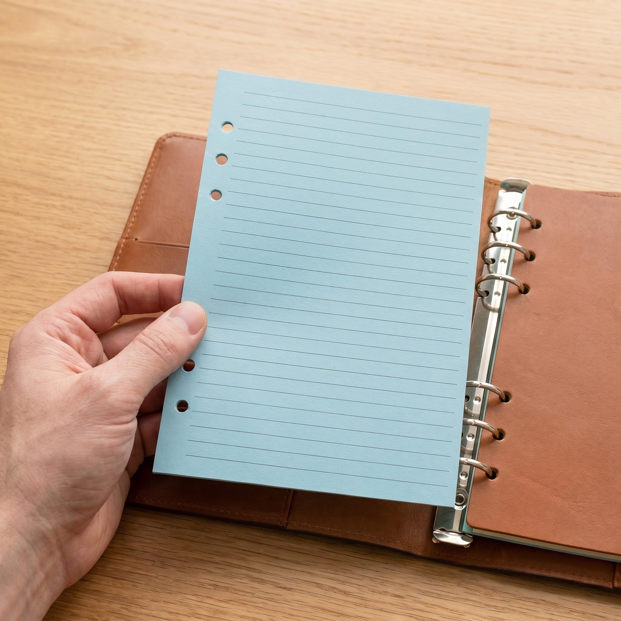 BETOOKY Papel para Cuaderno de 6 Agujeros A5 Líneas Horizontales, Doble Cara, 80gsm, Adecuado para Planificación y Uso Escolar Escritura Suave