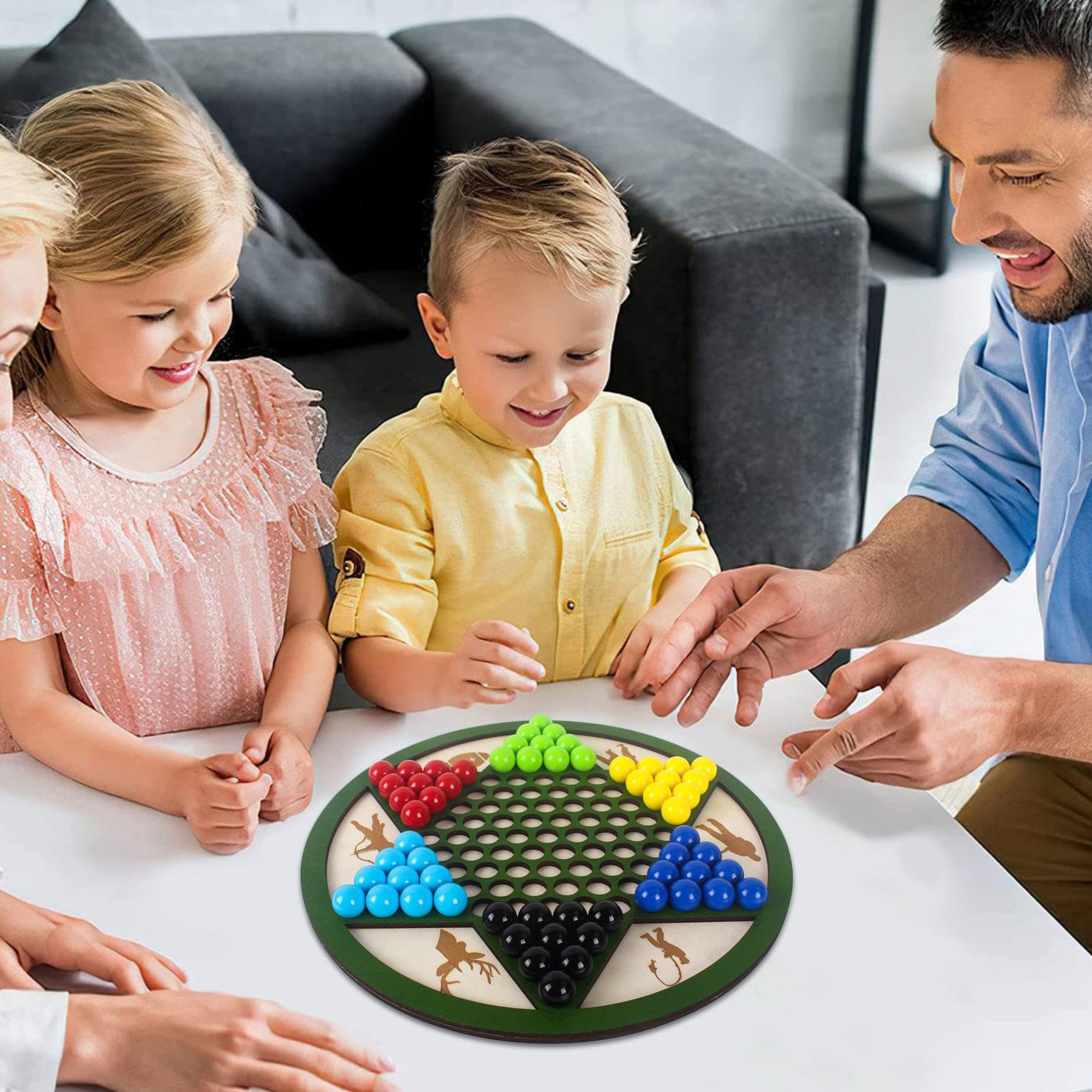 Solitär Spieleset | Holz Sternhalma Spielbrett,Strategiespiel Für Familienabende Gartenpartys Erwachsene Und Kinder