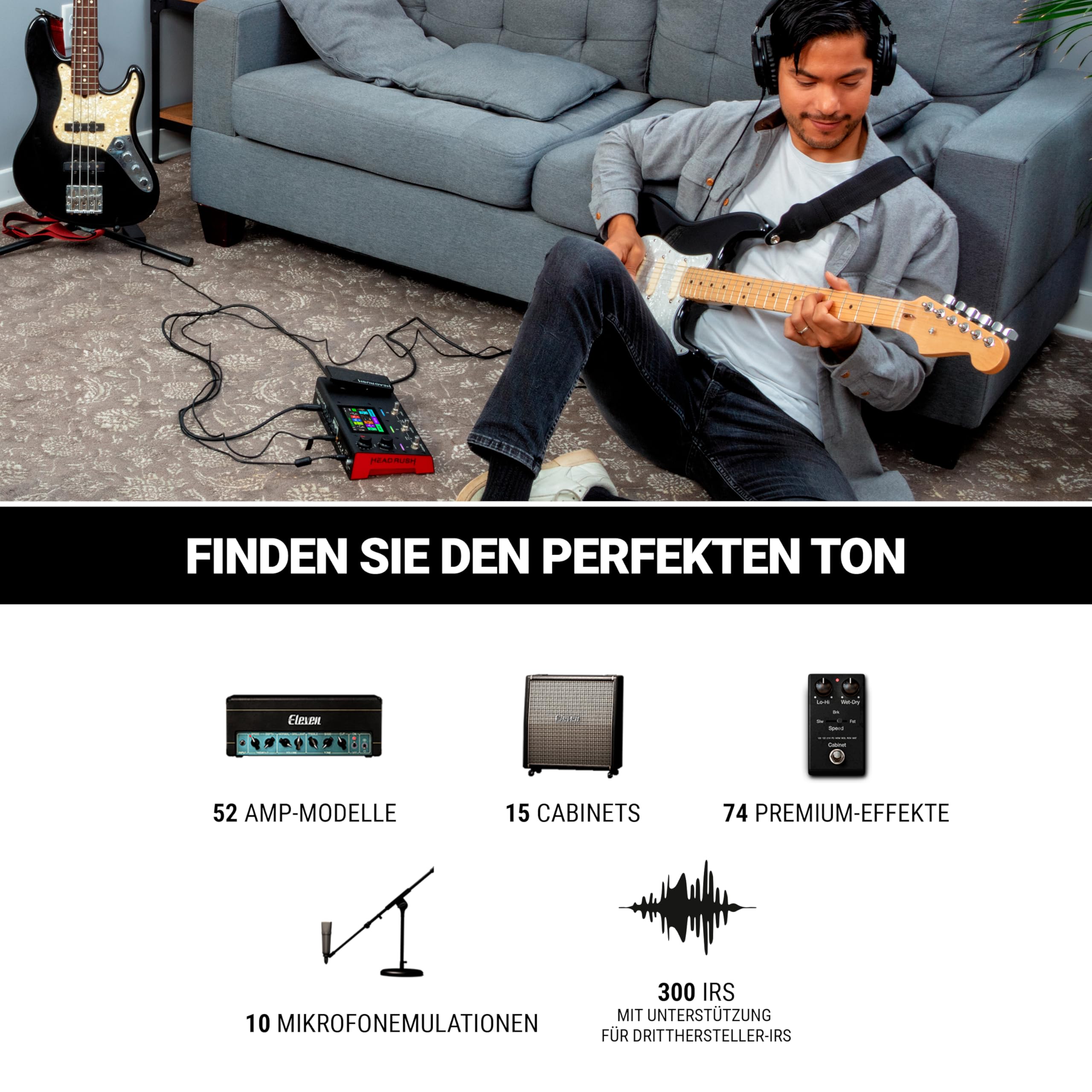 HeadRush MX5 – Multi Effektgerät Gitarrenverstärker/Pedalboard & FX Modeling Prozessor mit Touch Display, Expression Pedal, Looper & Audio Interface