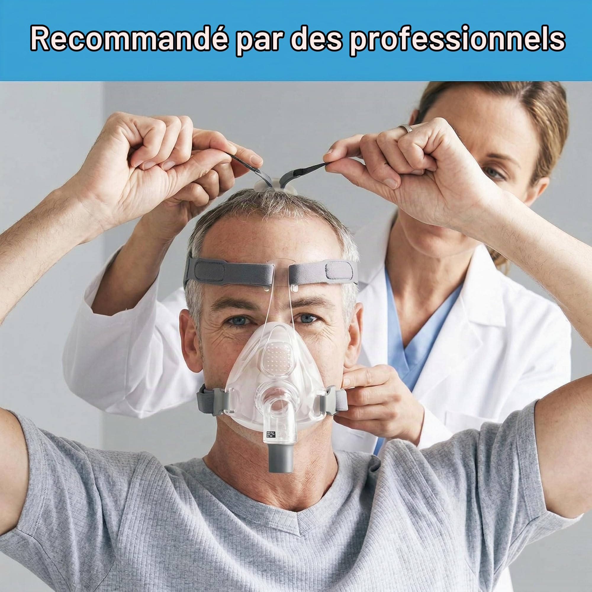 Sangles de Masque Nasal Eson Compatibles avec le Fisher and Paykel Eson 2 et Simplus - Sangles de Rechange Compatibles avec le Masque Nasal F&P Eson 2 et Simplus (clips non inclus)
