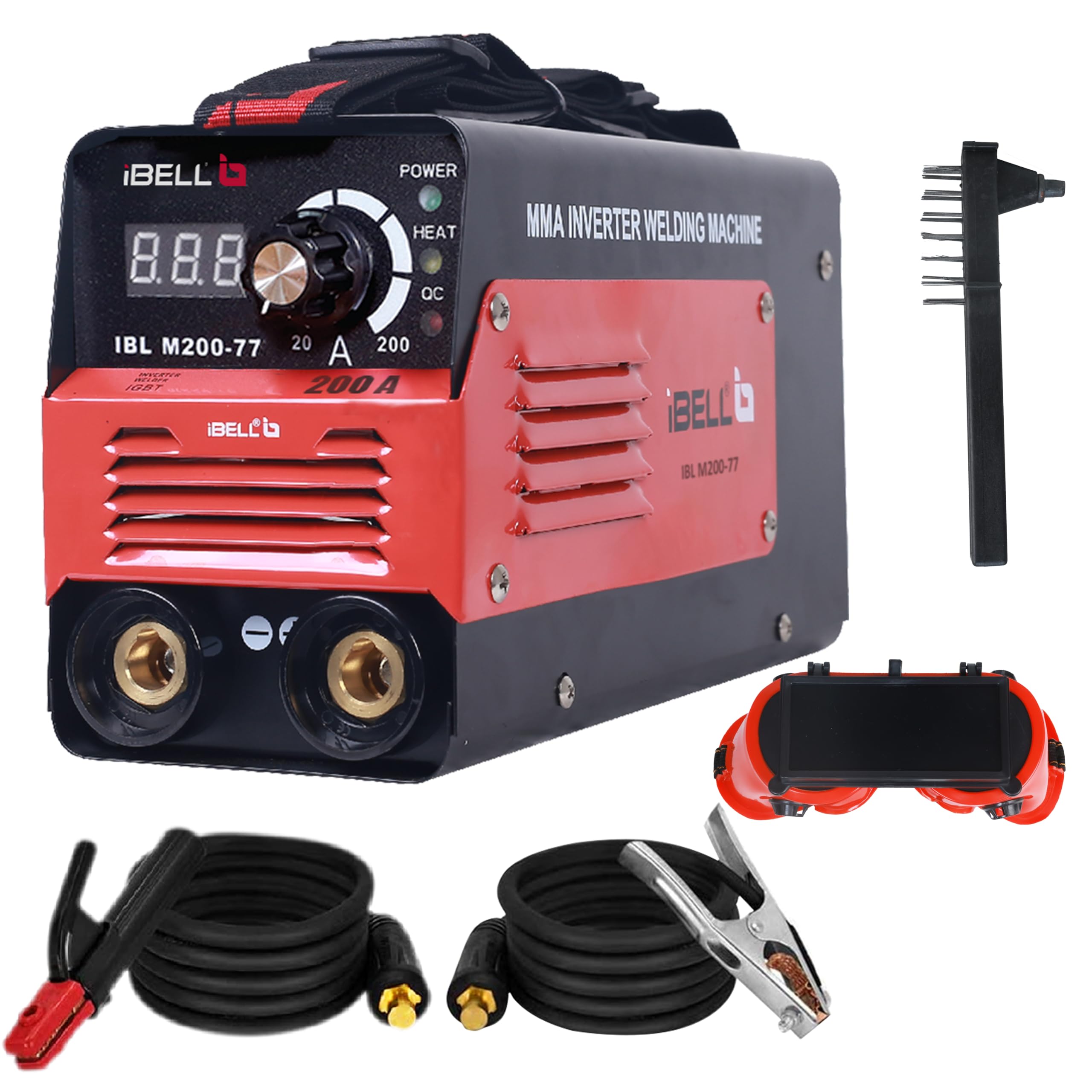 iBELL M200-77BC Inverter Arc Welding Machine(IGBT), 200A with Built-in Anti-Stick Feature, VRD & Adjustable Hot Start, ARC Force
