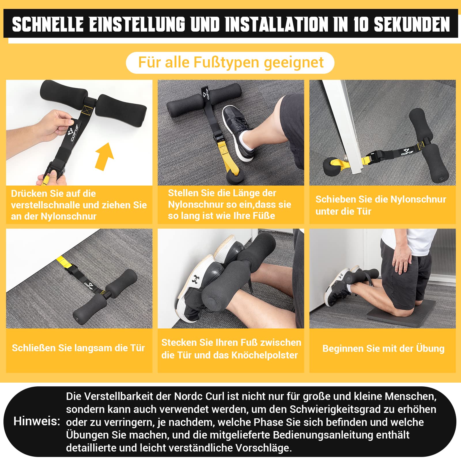 Hamstring Curl Strap, geschikt voor benen, buik en rugtraining