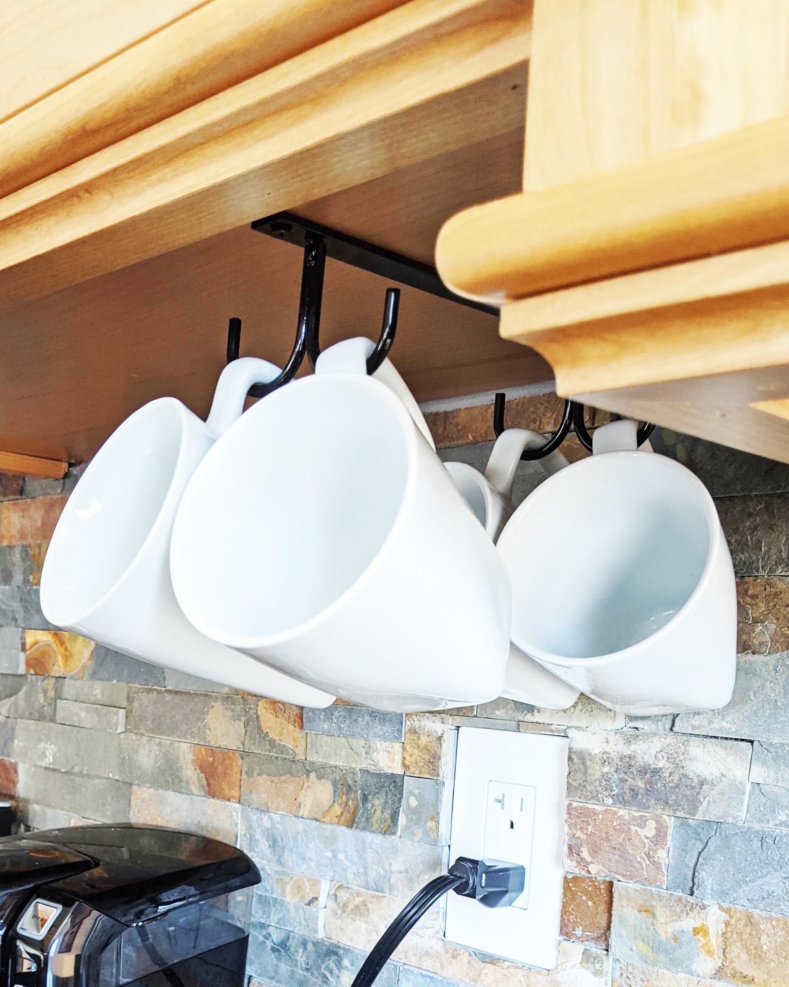 Portabicchieri sotto l'armadio 12 ganci Ganci per tazze da caffè Semplice Tazza da caffè Organizzatore Gancio per tazze per Bar Utensili da cucina Display