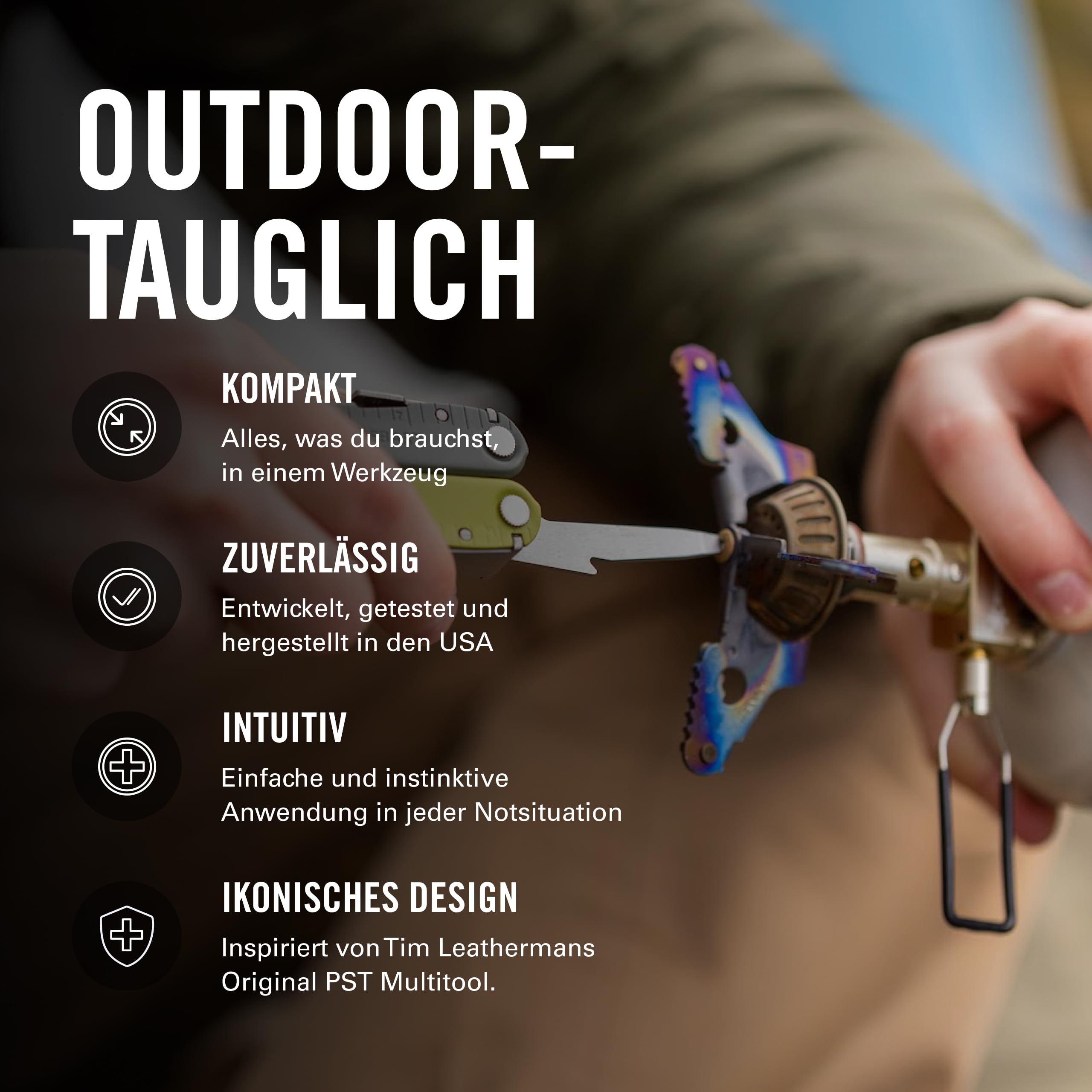 Leatherman Rebar Multi-Tool, Edelstahl, Mossy Slate | 17 Werkzeuge für Heimwerker und Camping