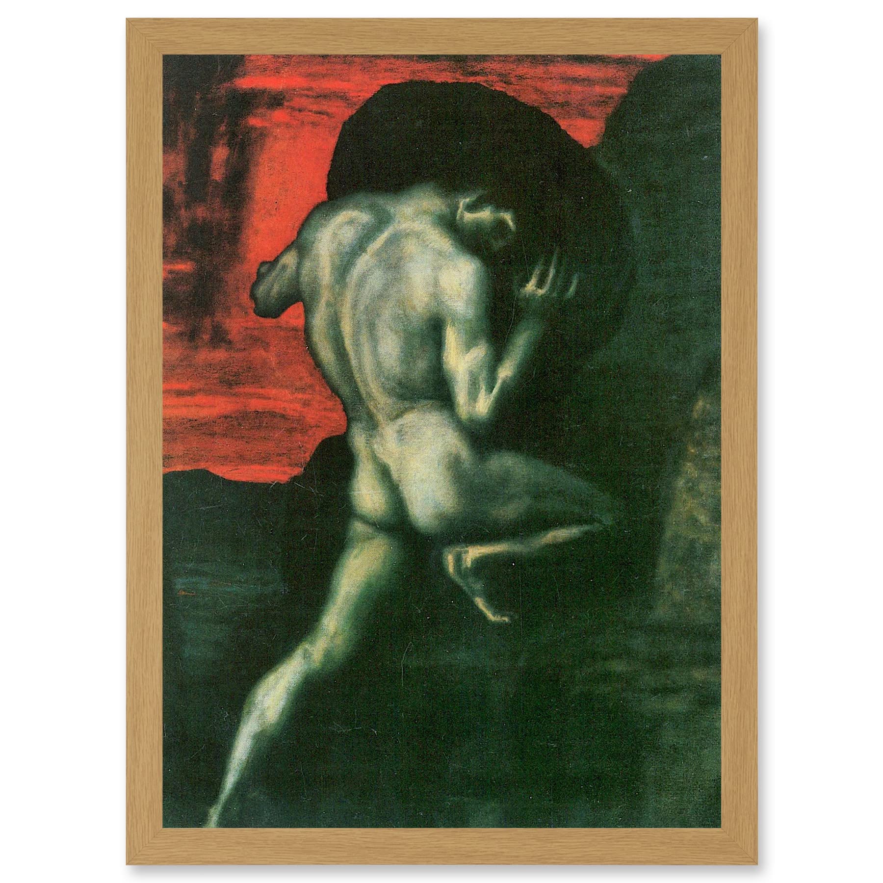 Artery8 Painting Von Stuck Sisyphus Old Master A4 Artwork Framed Wall Art Print