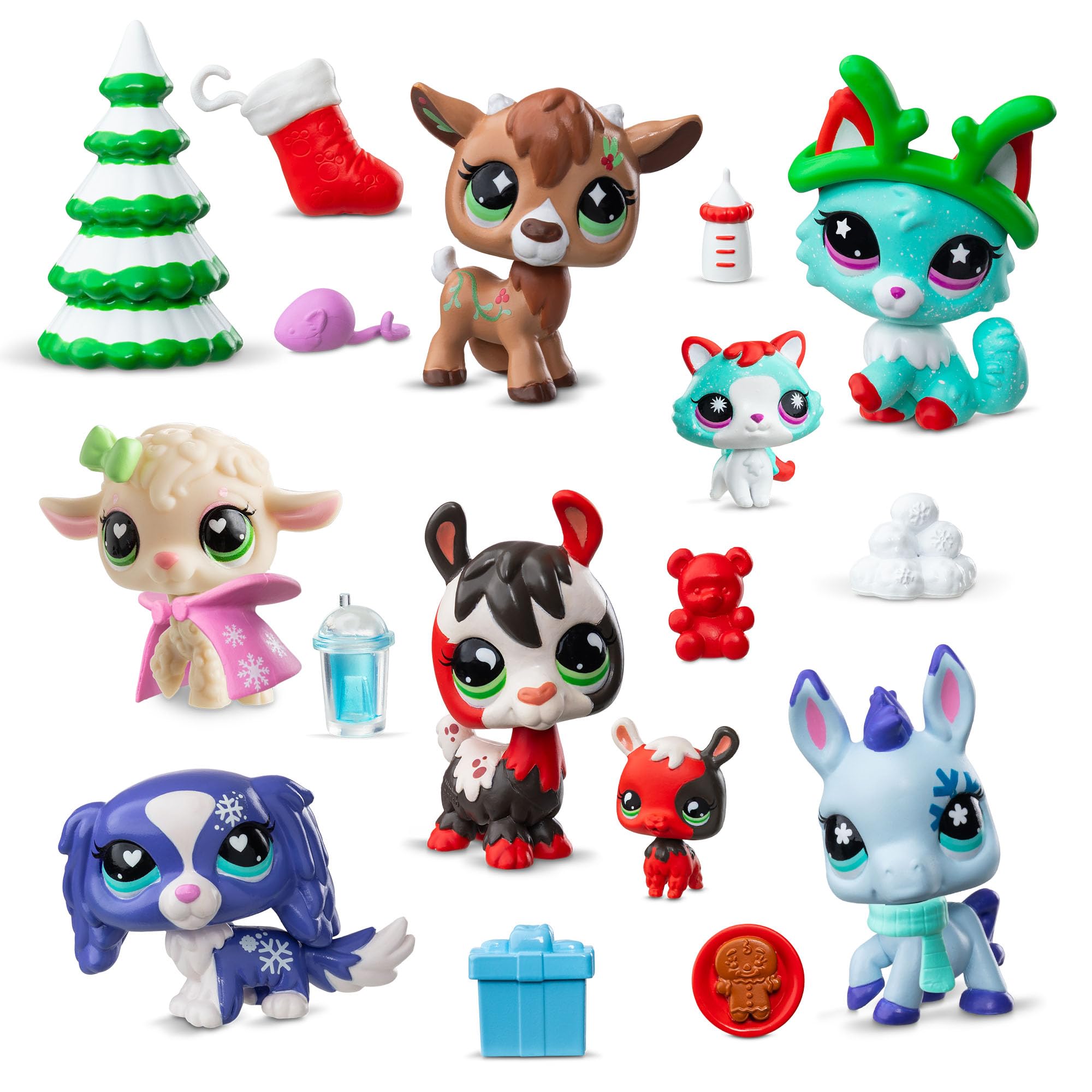 Littlest Pet Shop - Calendario X-mas per le vacanze Deluxe - Include animali carini e accessori a tema natalizio