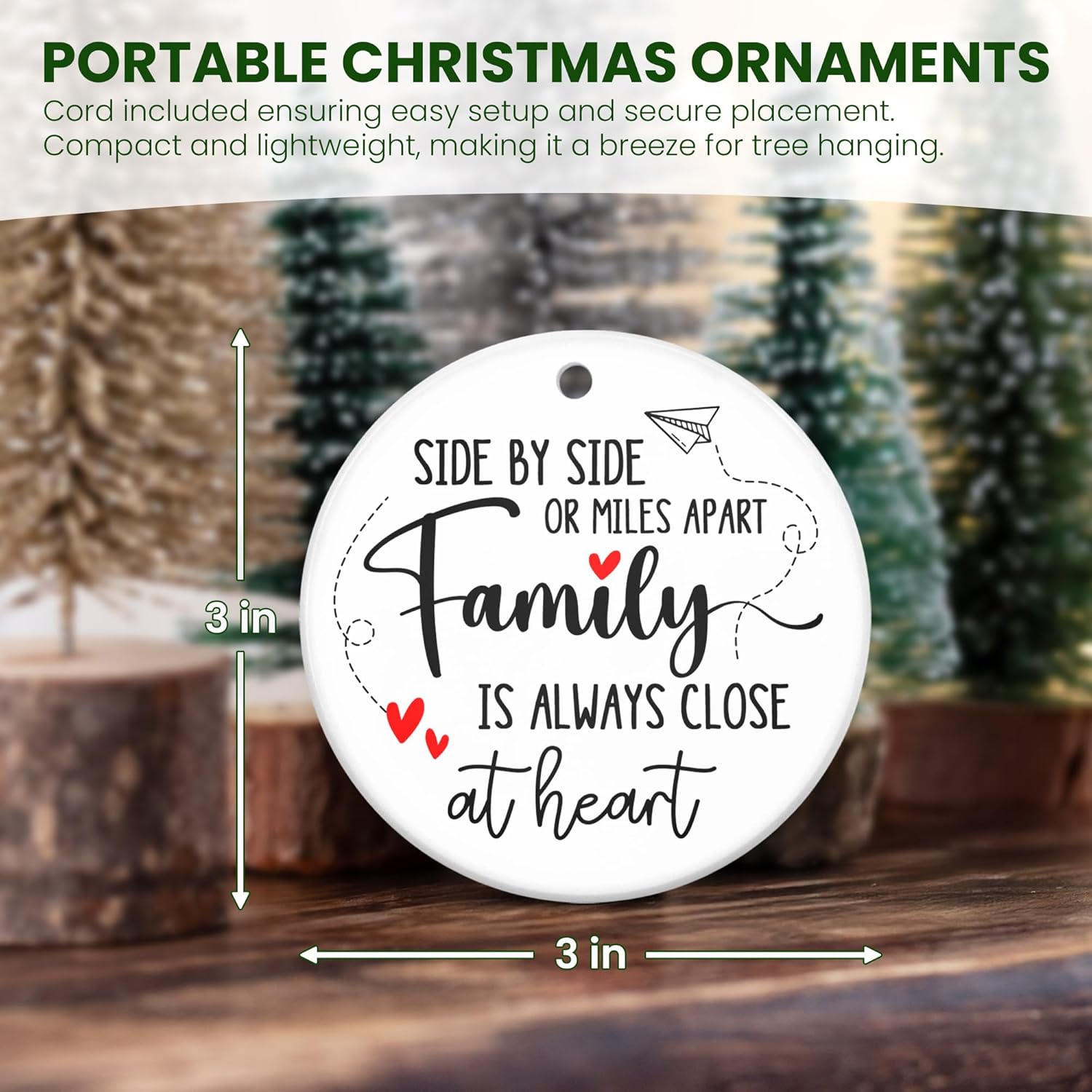 Christmas Ornament Gifts for Women Men - Ceramic Christmas Ornaments 2025 for Tree Decorations - Family Ornaments for Mom Dad Grandma Grandpa, Gifts for Sister Brother Friend Wife Husband - Image 3