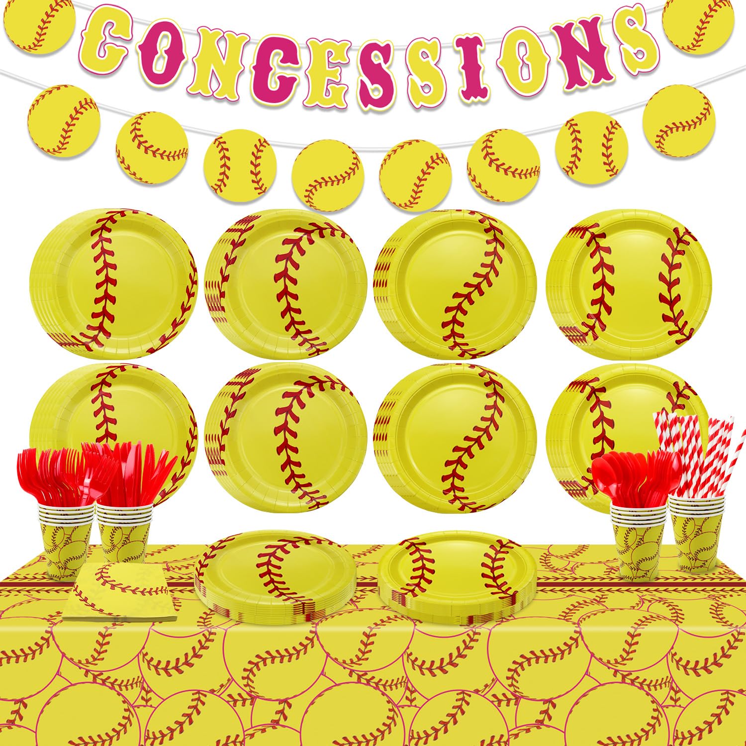 Softball Papierlaterne – 20,3 Cm, Gelb-rote Deko Für Sport-Partys, 10 Stück