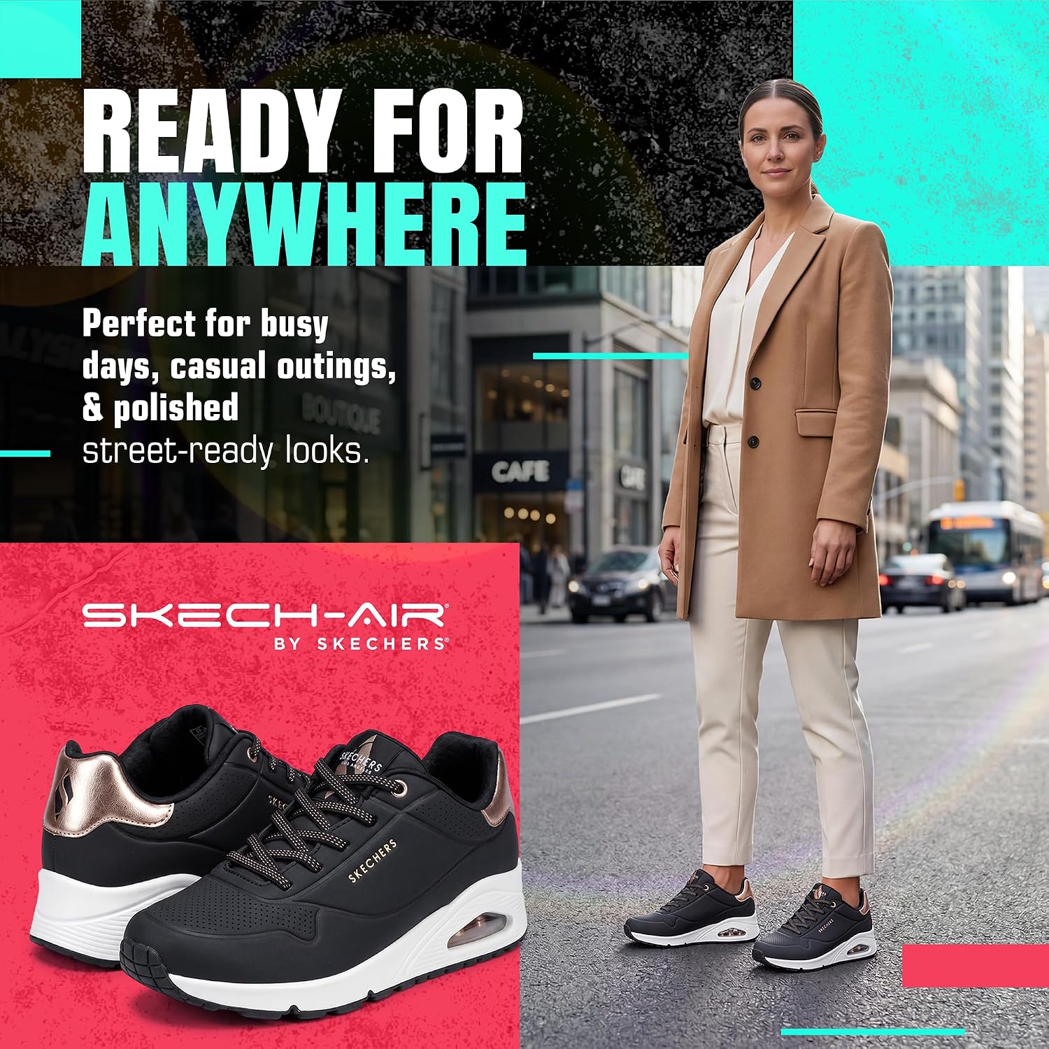 Skechers Women's Uno Shimmer Away Sneaker