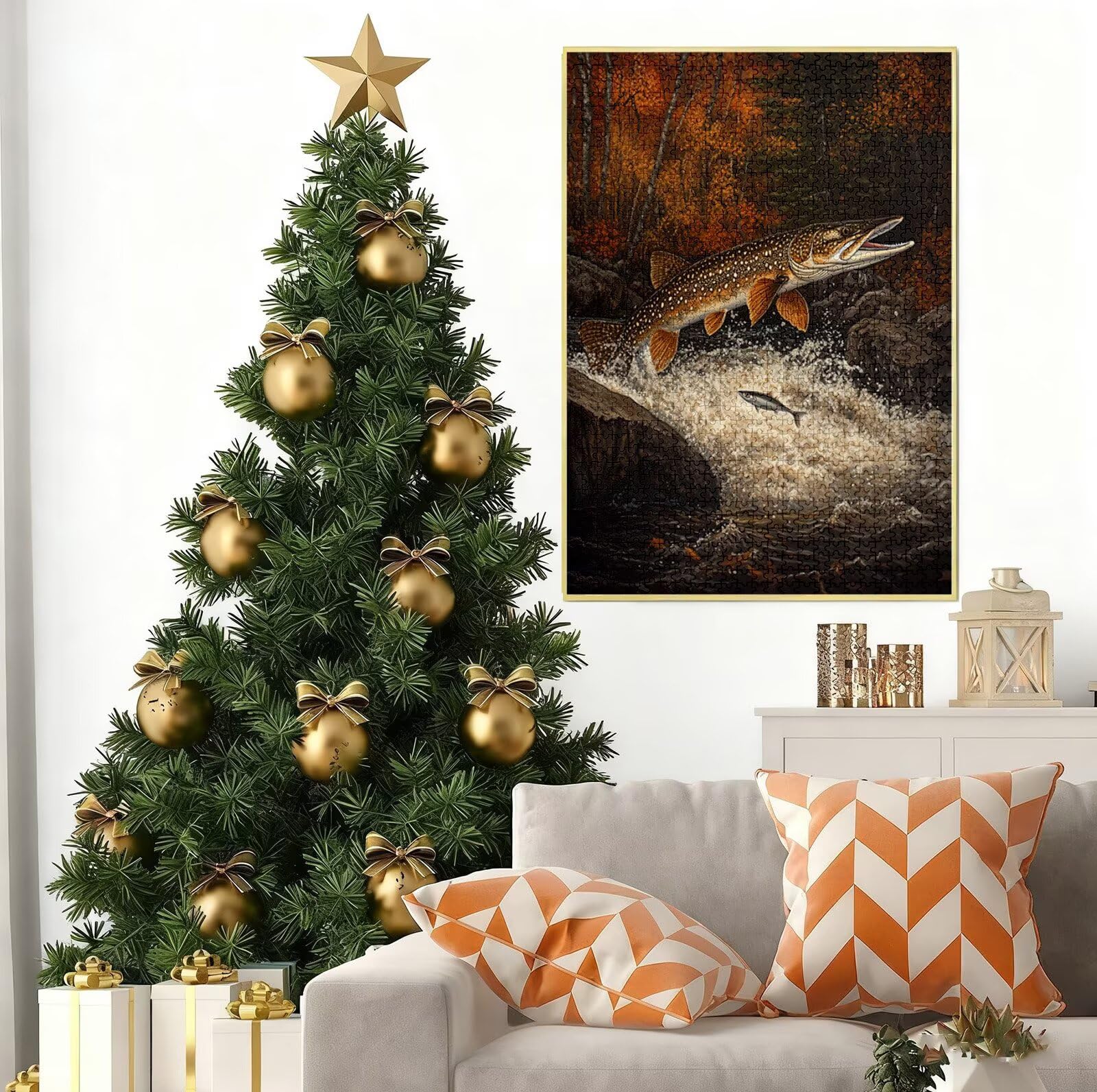 Puzzle 6000 sztuk dla dorosłych, drewniane puzzle fale dla dorosłych, wymagające łamigłówki wędkarskie, rodzinne gry edukacyjne, łamigłówki z pudełkiem do dekoracji domu, prezent świąteczny dla kobiet