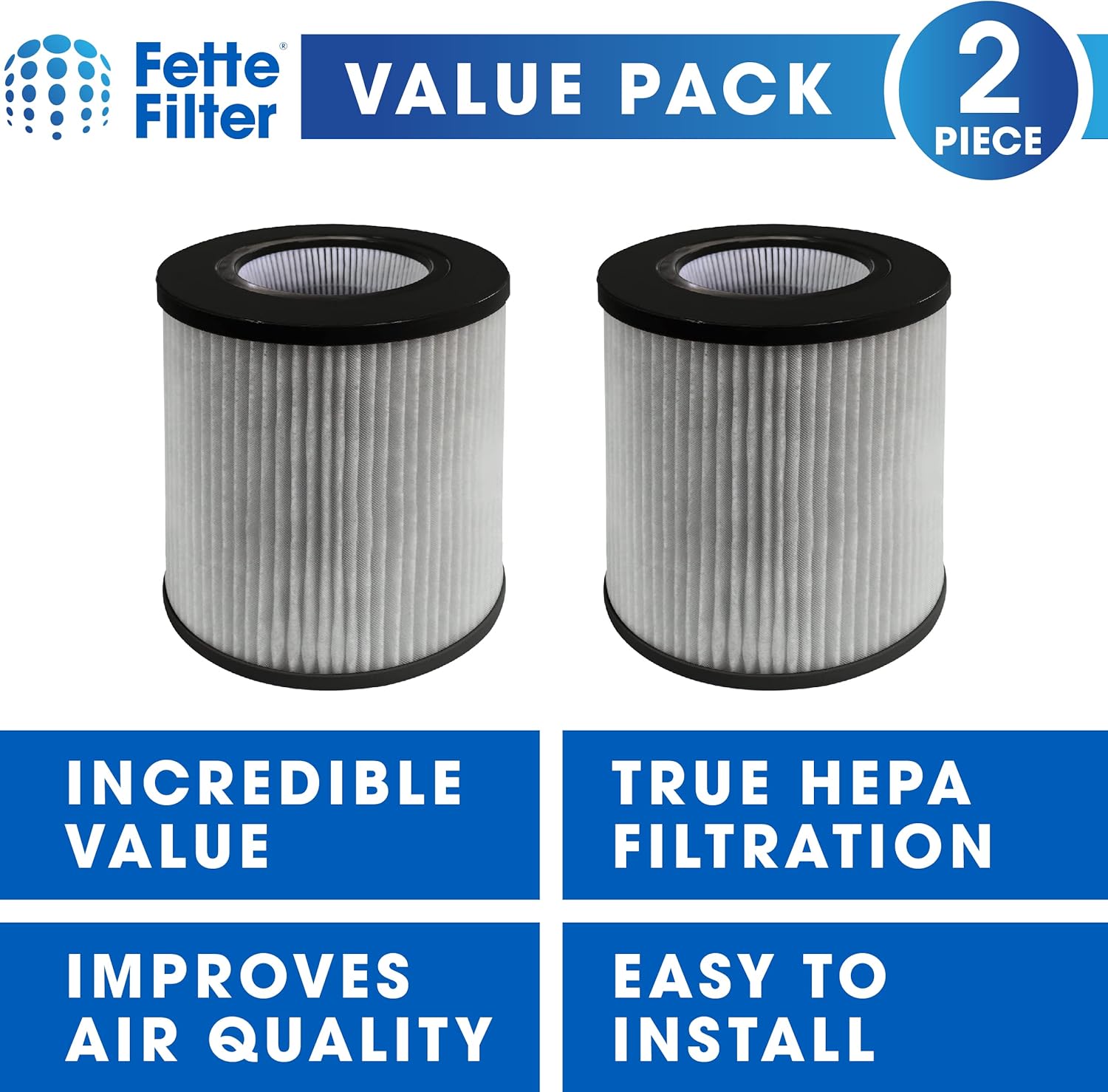 Fette Filter -EPI235A Replacement Filters Compatible with MEGAWISE EPI235A Air Purifier (This is only works with the Older Version Air Purifier Purchased Before Nov. 21 2022) - Pack of 2 - Image 2